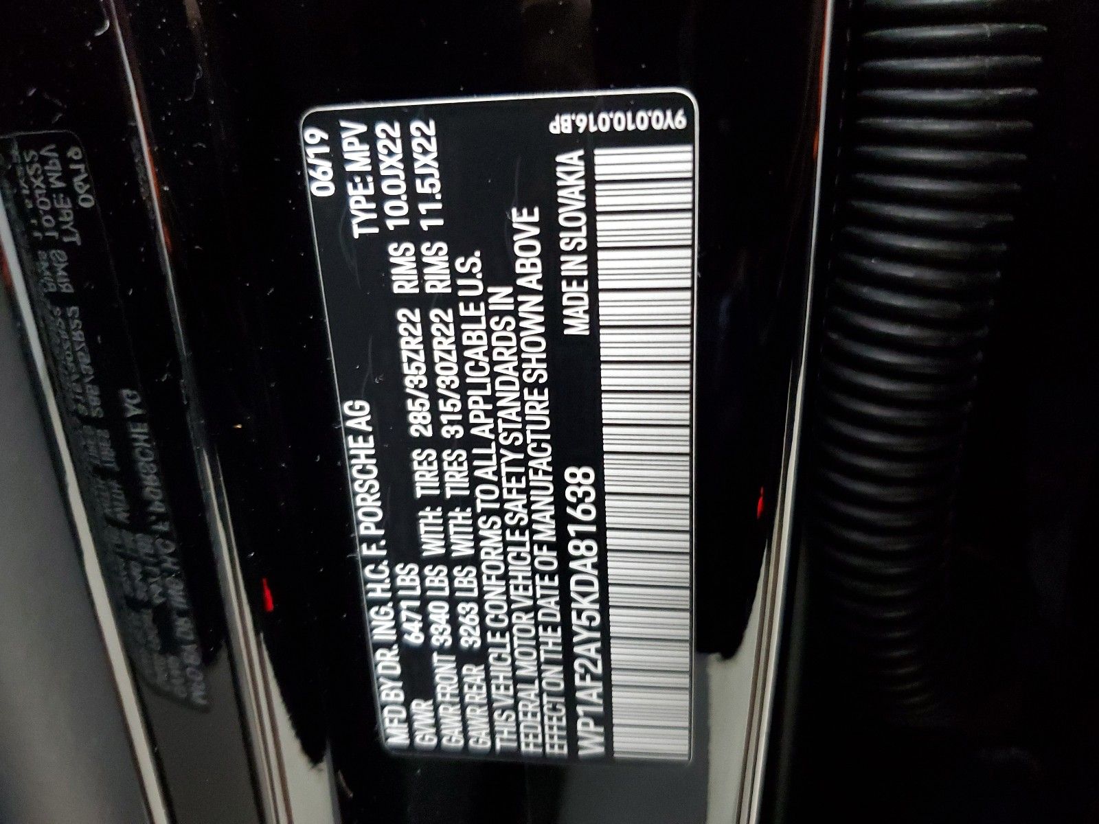 Overall Picture VIN/ID Sticker