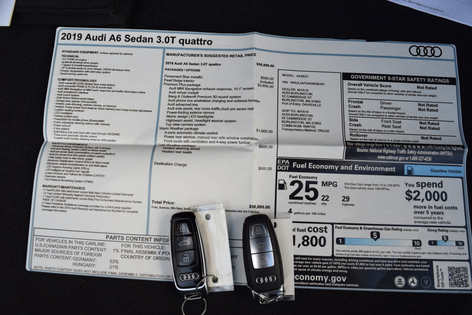 2019 Audi A6 3.0T Premium Plus AWD