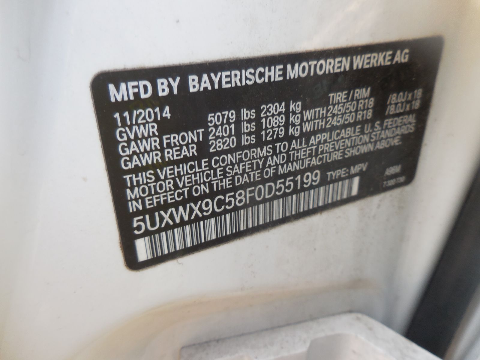 2015 BMW X3 xDrive28i AWD