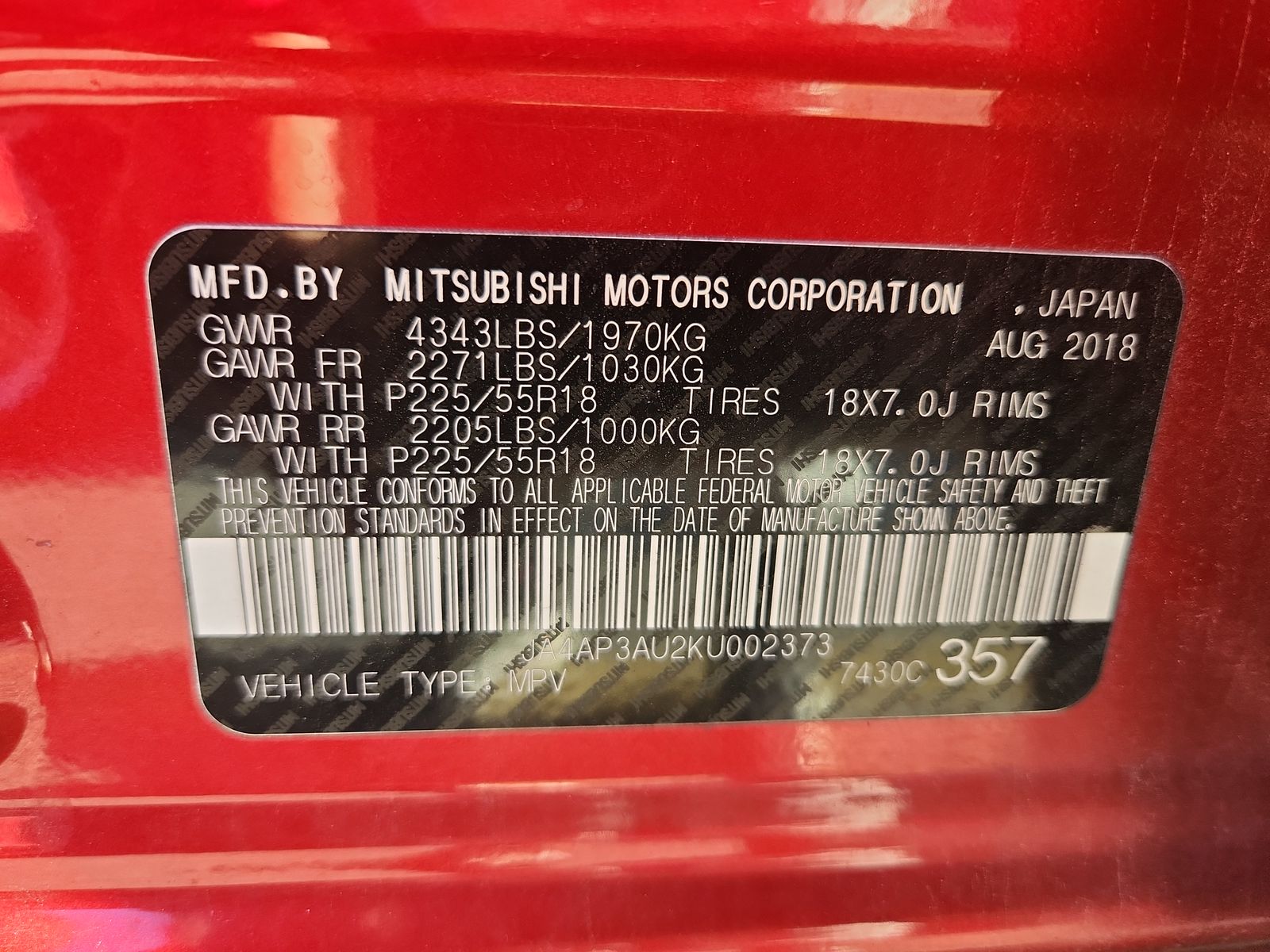 2019 Mitsubishi Outlander Sport ES 2.0 FWD