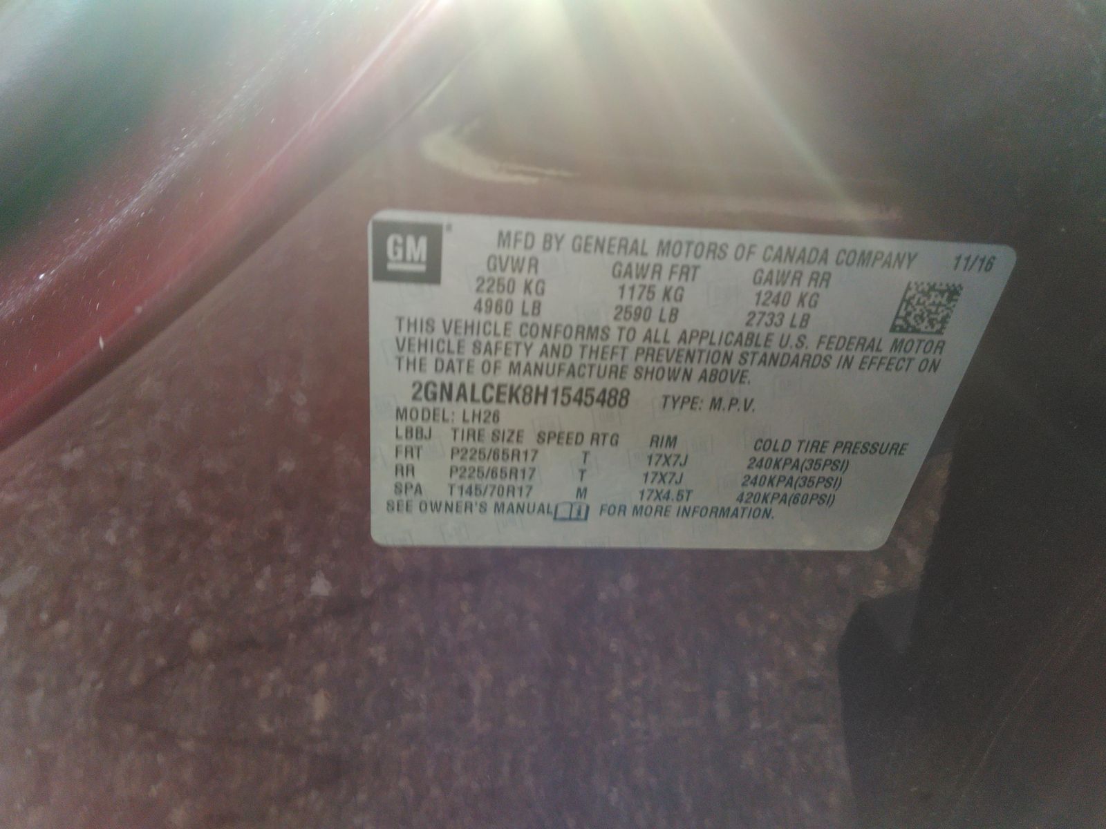 2017 Chevrolet Equinox LT FWD