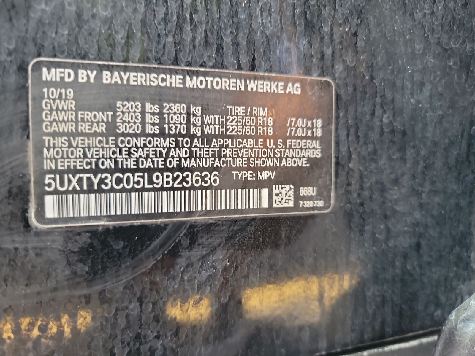 2020 BMW X3 SDRIVE30I RWD