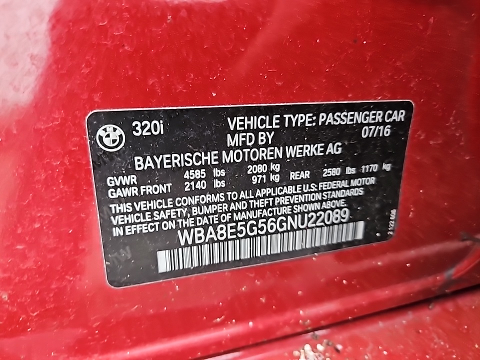 2016 BMW 3 Series 320I XDRIV AWD