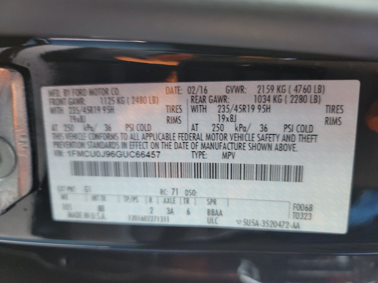 2016 Ford Escape TITANIUM FWD