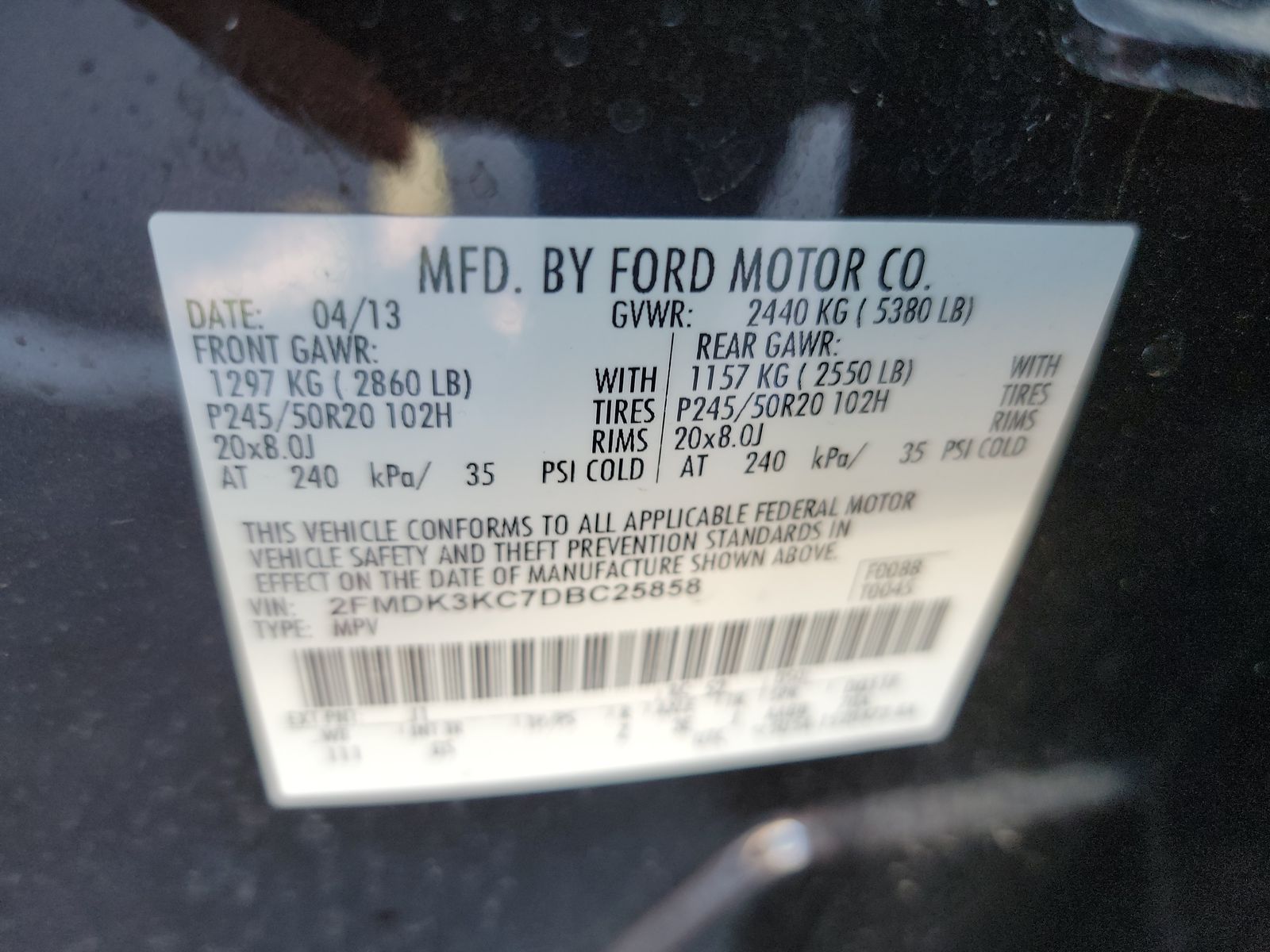 2013 Ford Edge LIMITED FWD