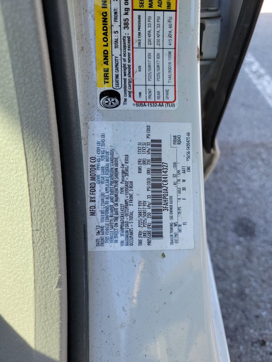 2012 Ford Fusion SEL FWD