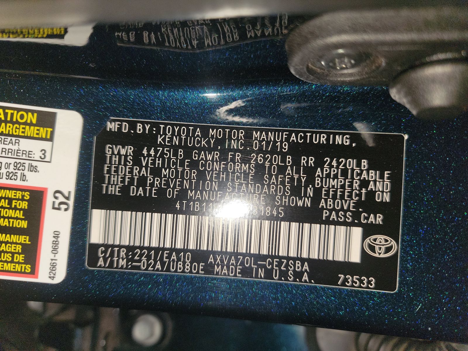 2019 Toyota Camry SE FWD