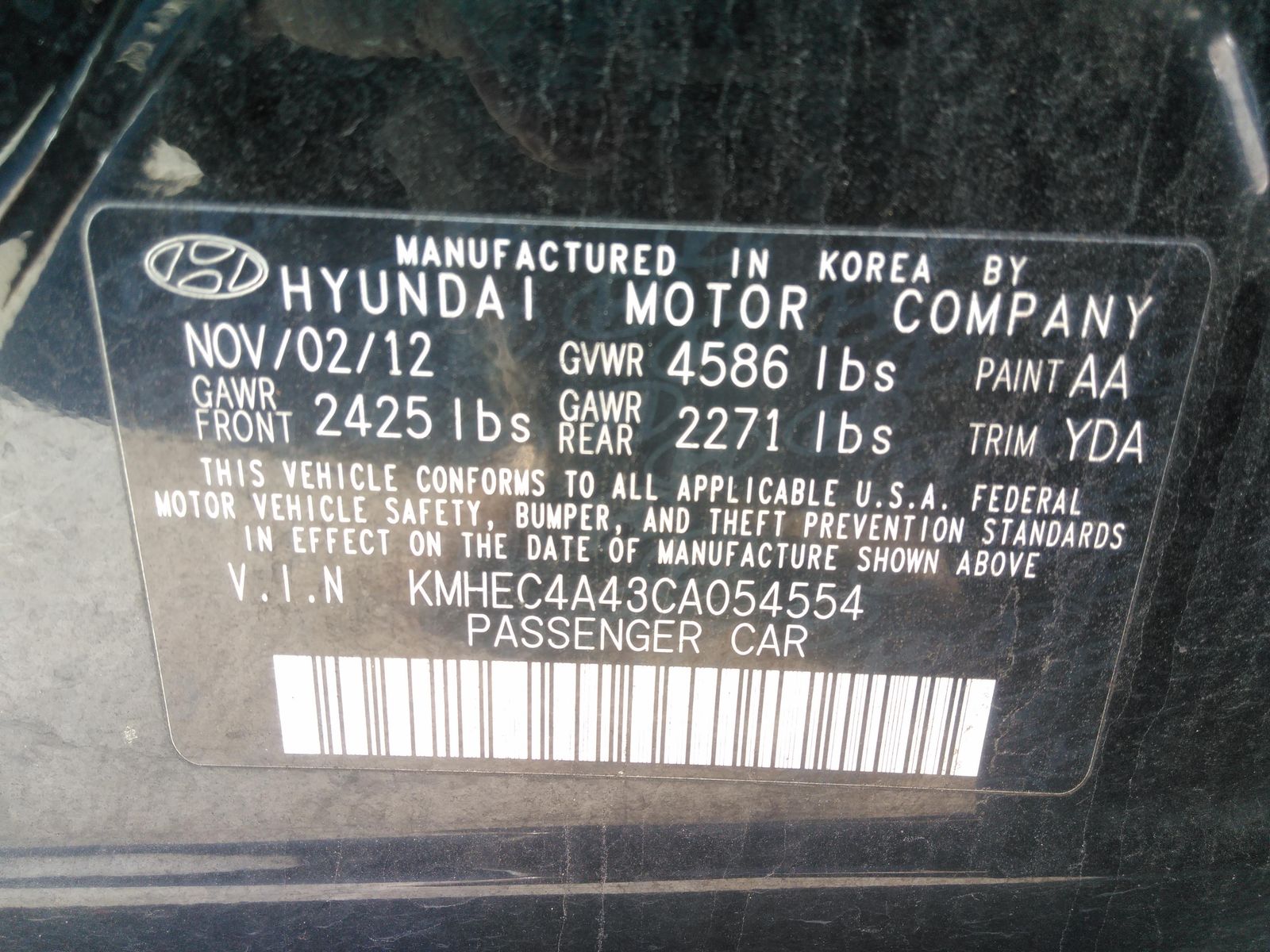 2012 Hyundai Sonata HYBRID FWD