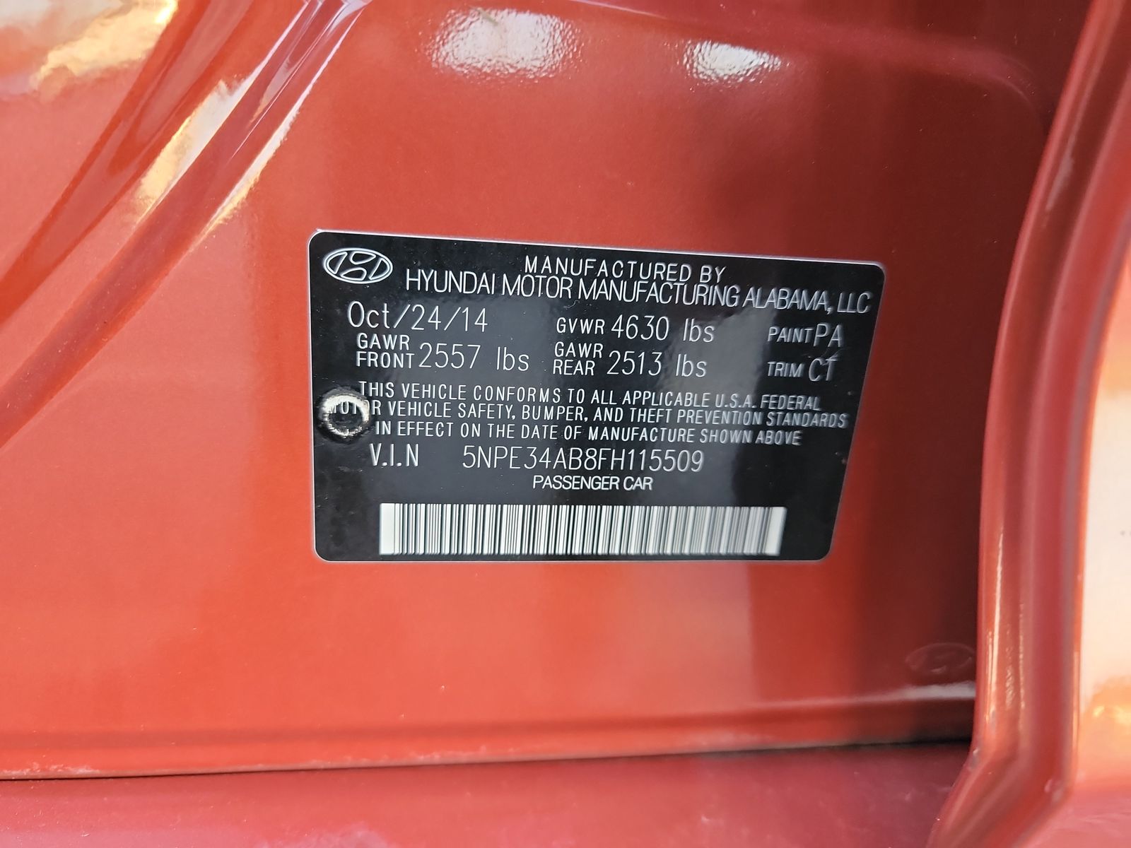 2015 Hyundai Sonata 2.0T SPORT FWD