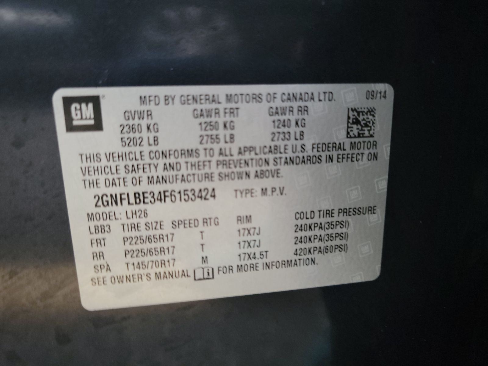 2015 Chevrolet Equinox LT FWD