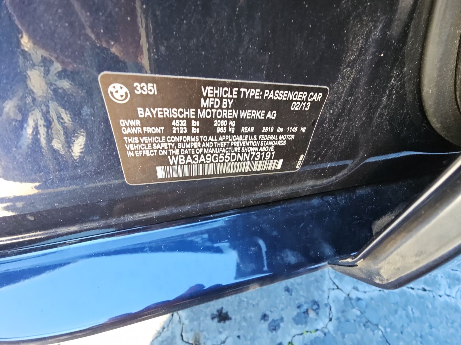 2013 BMW 3 Series 335I LUX RWD