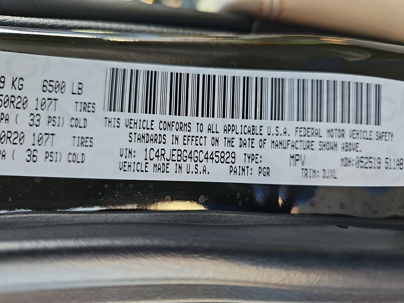 2016 Jeep Grand Cherokee LTD ANNIV RWD