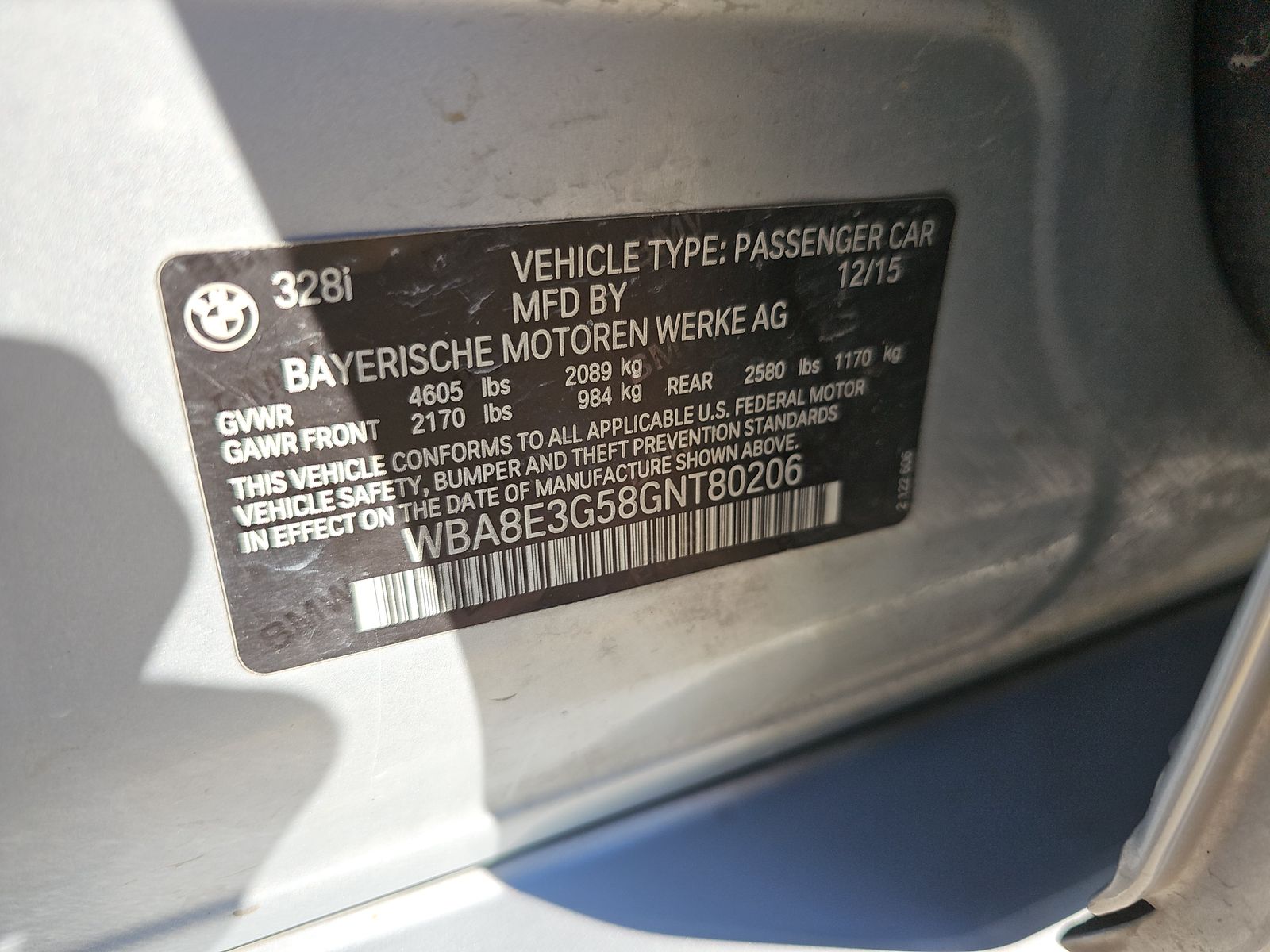 2016 BMW 3 Series 328I XDRIV AWD