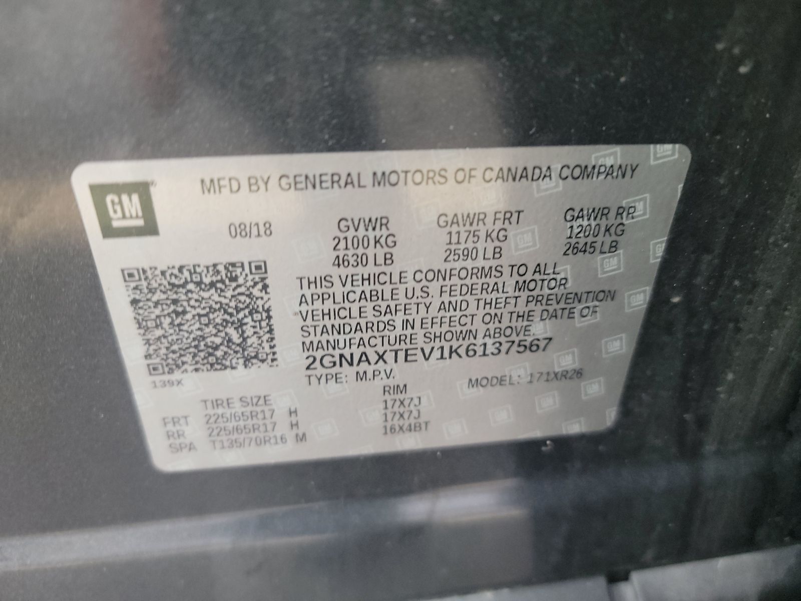 2019 Chevrolet Equinox LT AWD