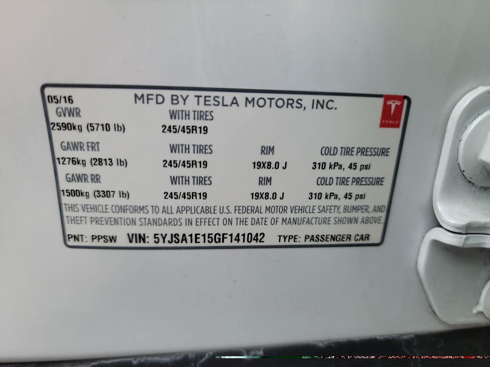 2016 Tesla Model S 75 RWD