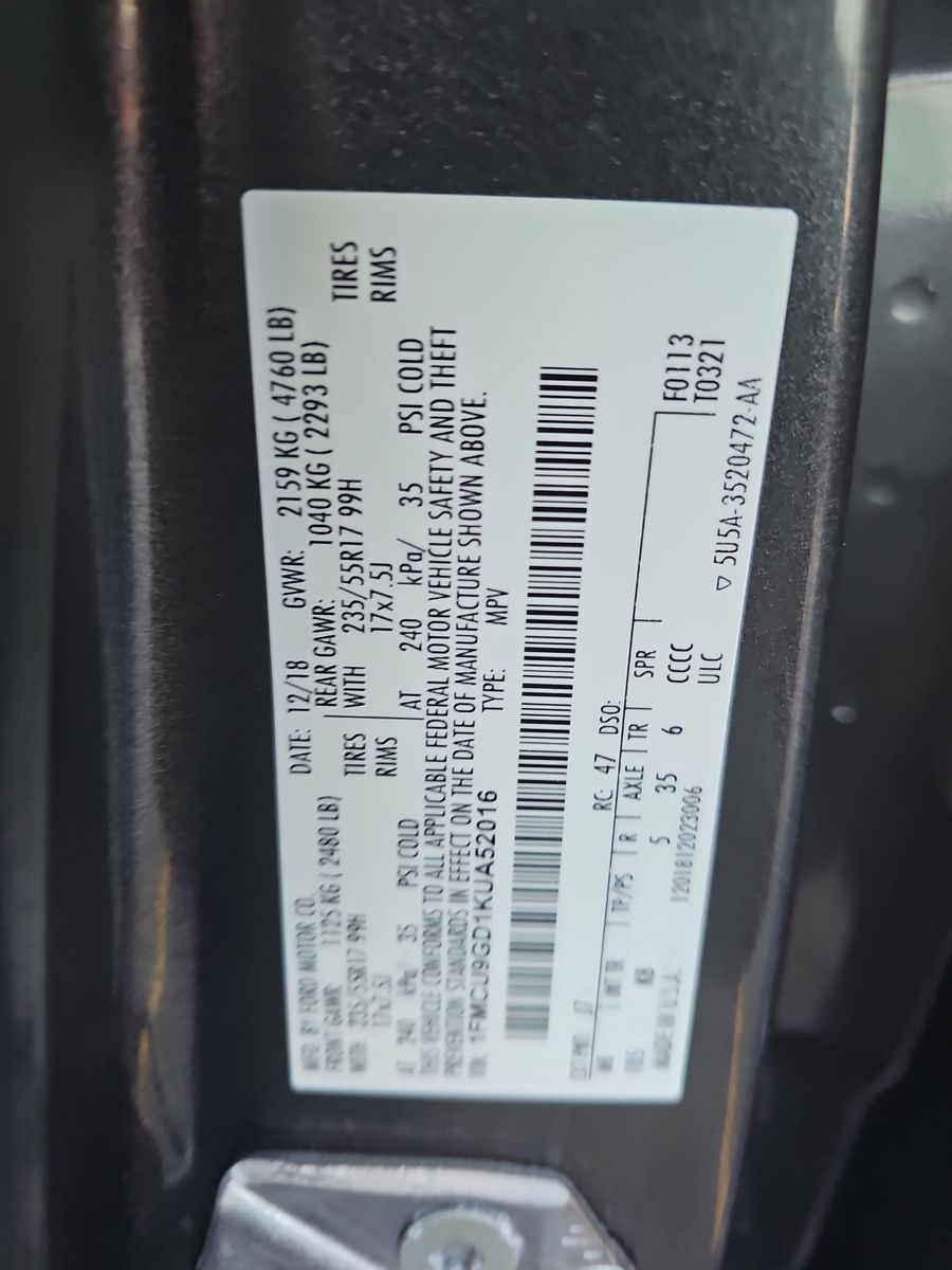 2019 Ford Escape SE AWD
