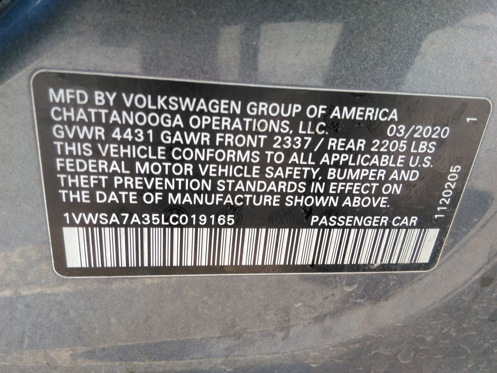 2020 Volkswagen Passat 2.0T SE FWD