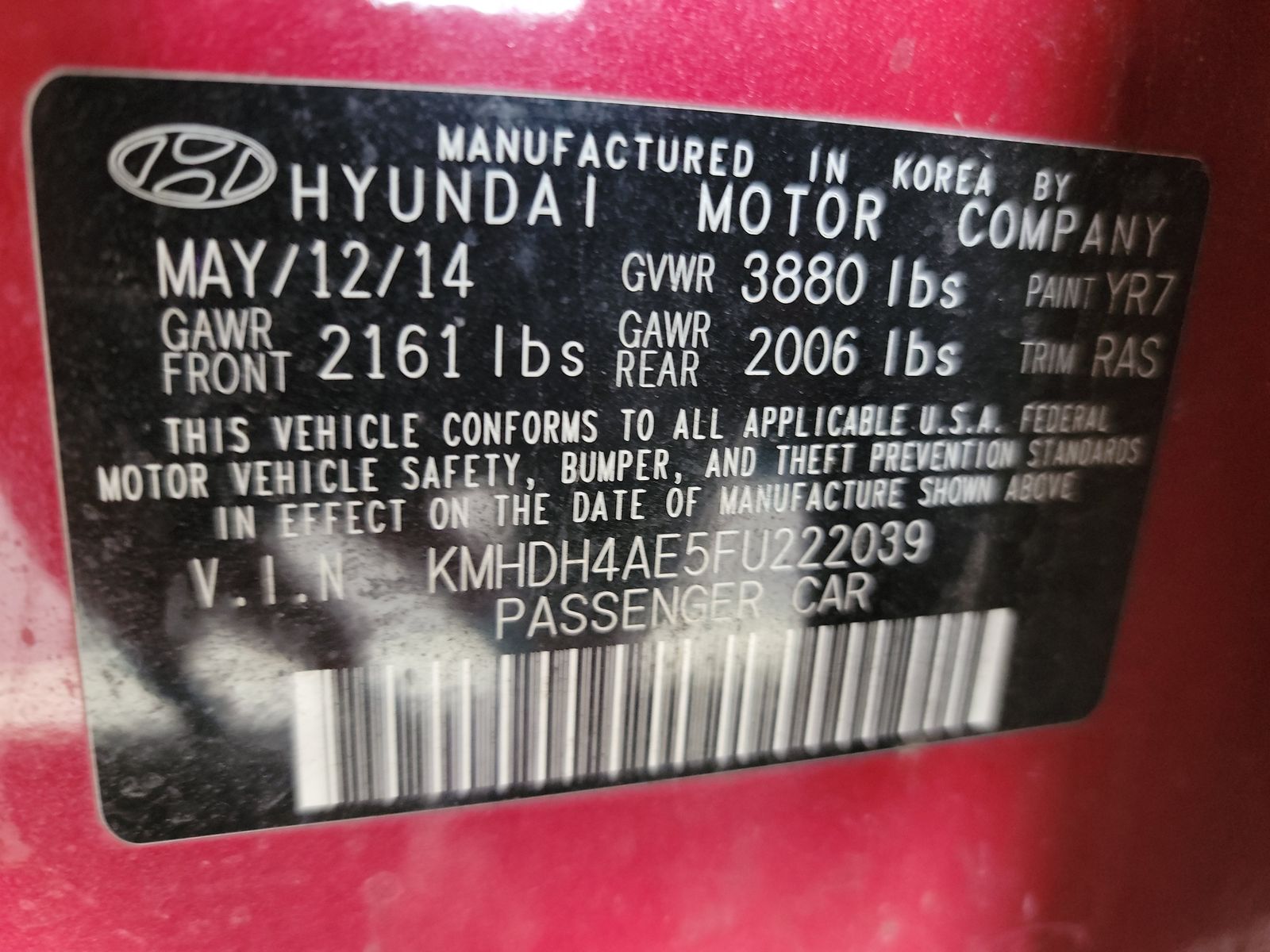 2015 Hyundai Elantra SE FWD