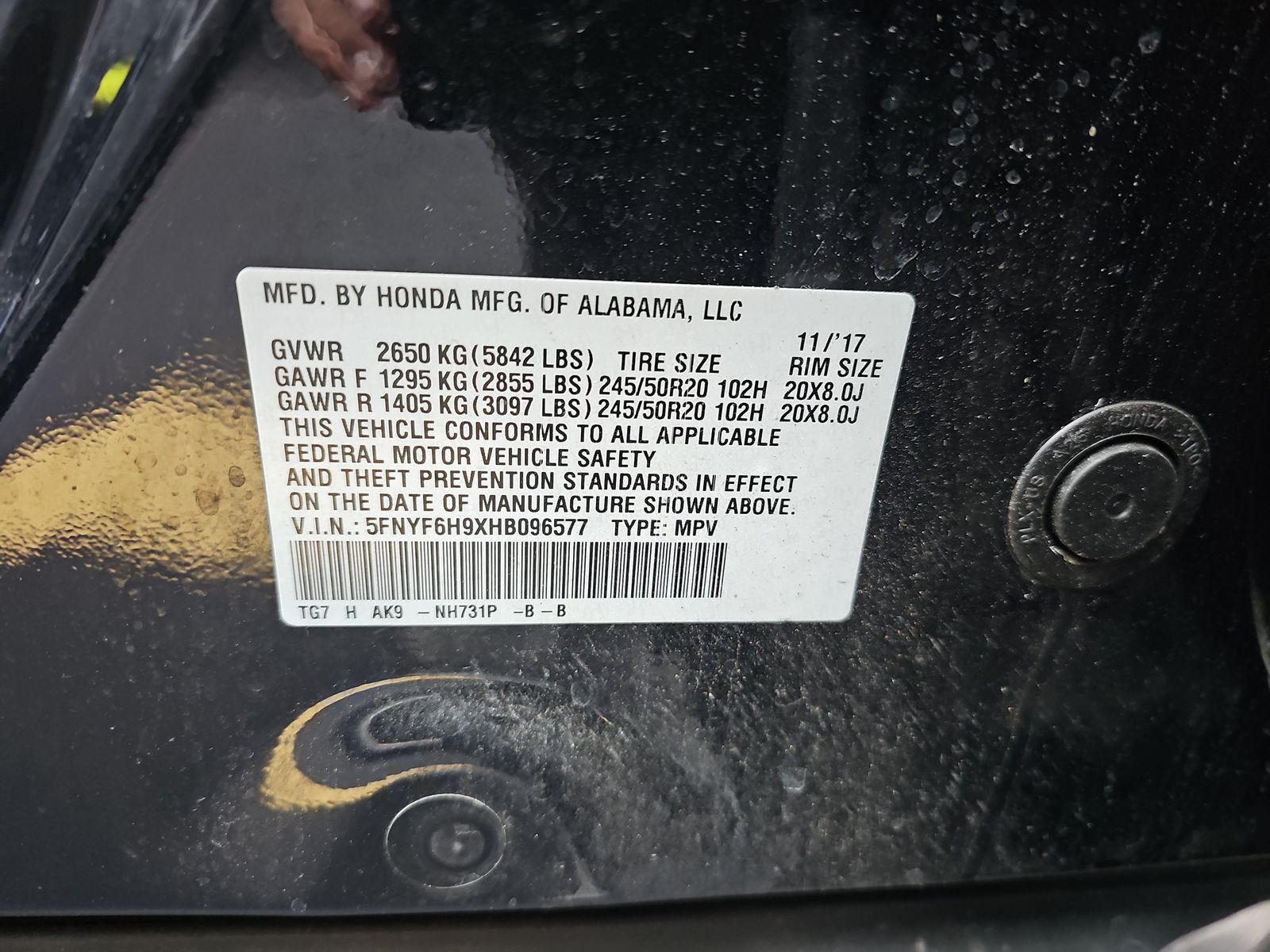 2017 Honda Pilot TOURING AWD