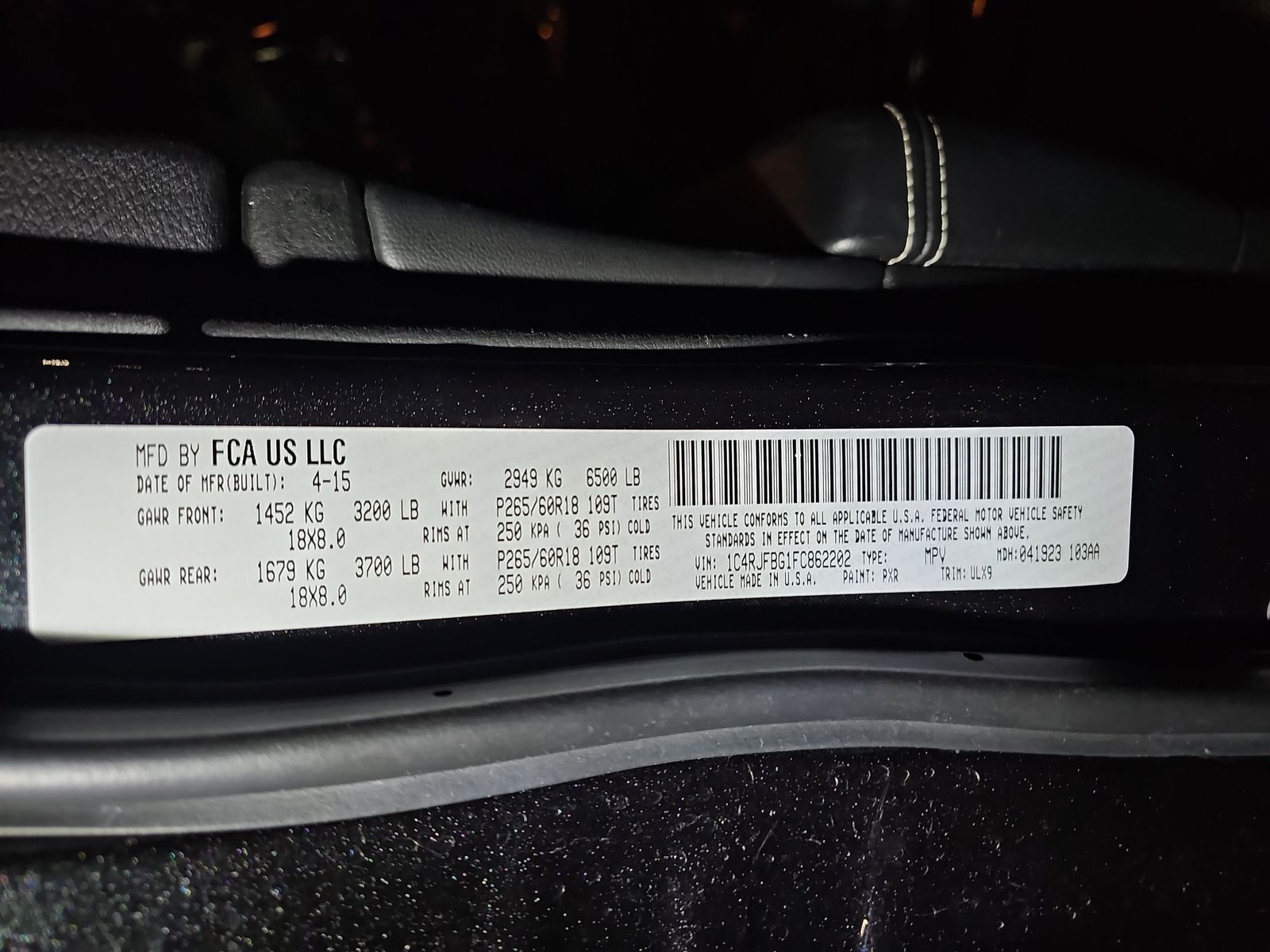 2015 Jeep Grand Cherokee LIMITED AWD