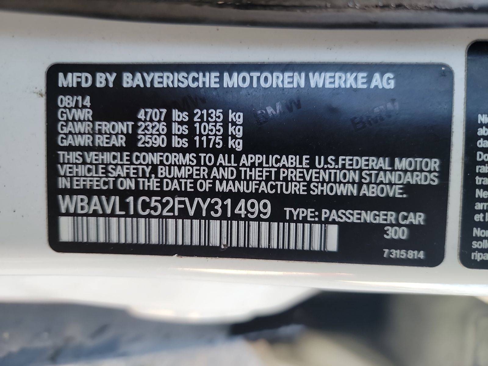 2015 BMW X1 28I XDRIVE AWD