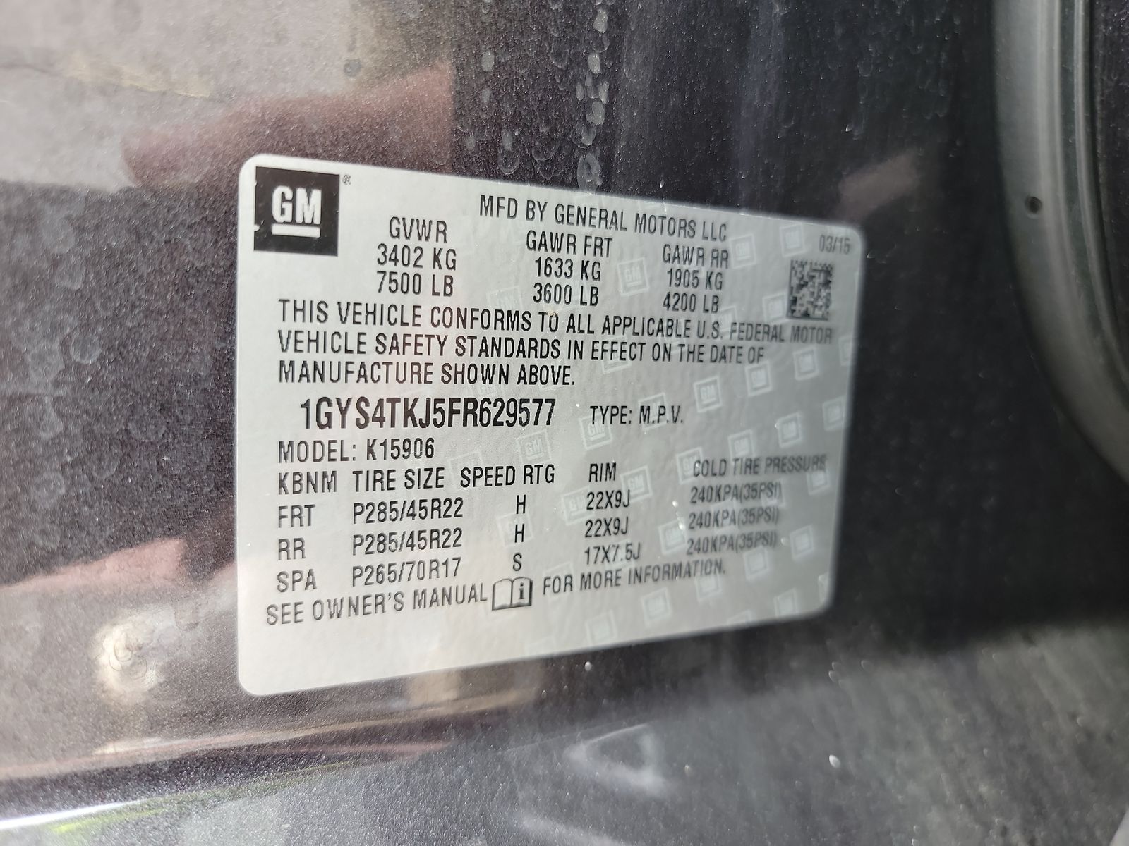 2015 Cadillac Escalade ESV PREMIUM AWD