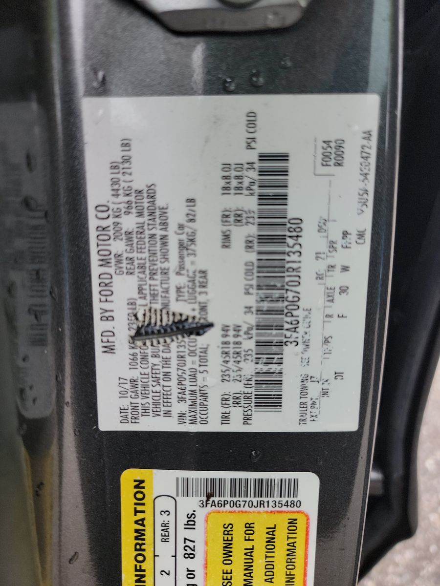 2018 Ford Fusion S FWD