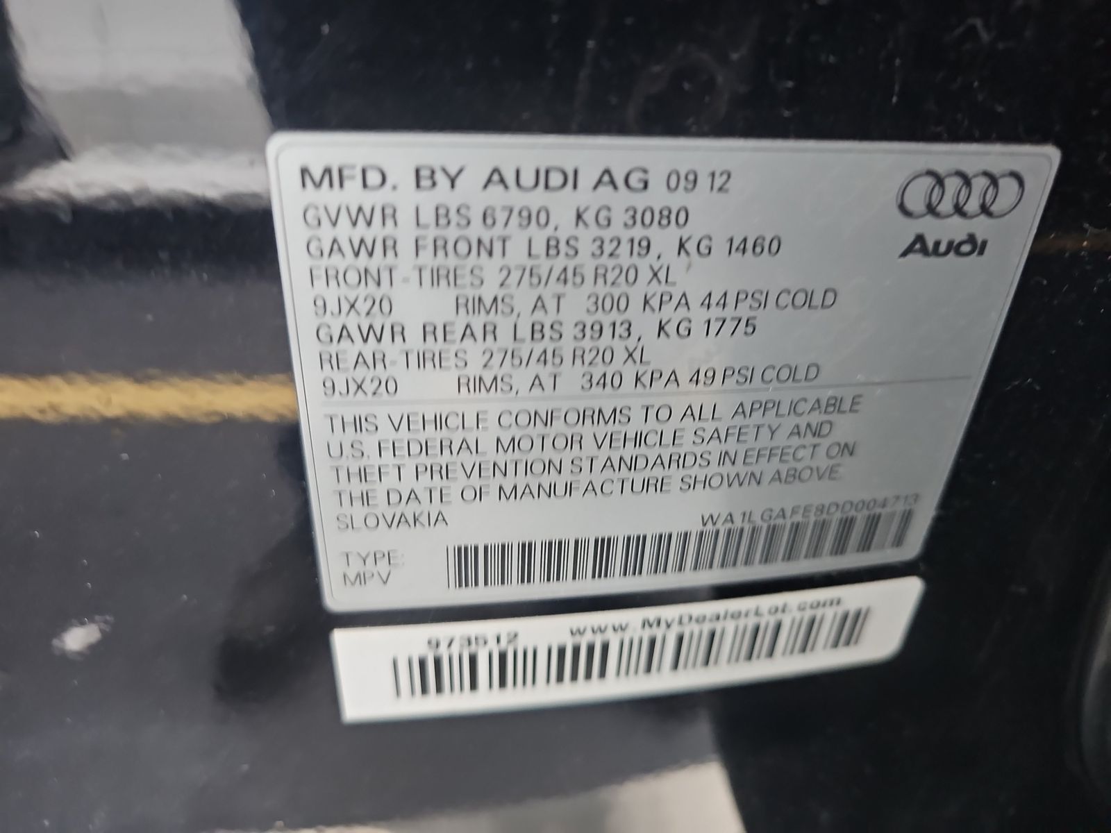 2013 Audi Q7 PREMIUM  AWD