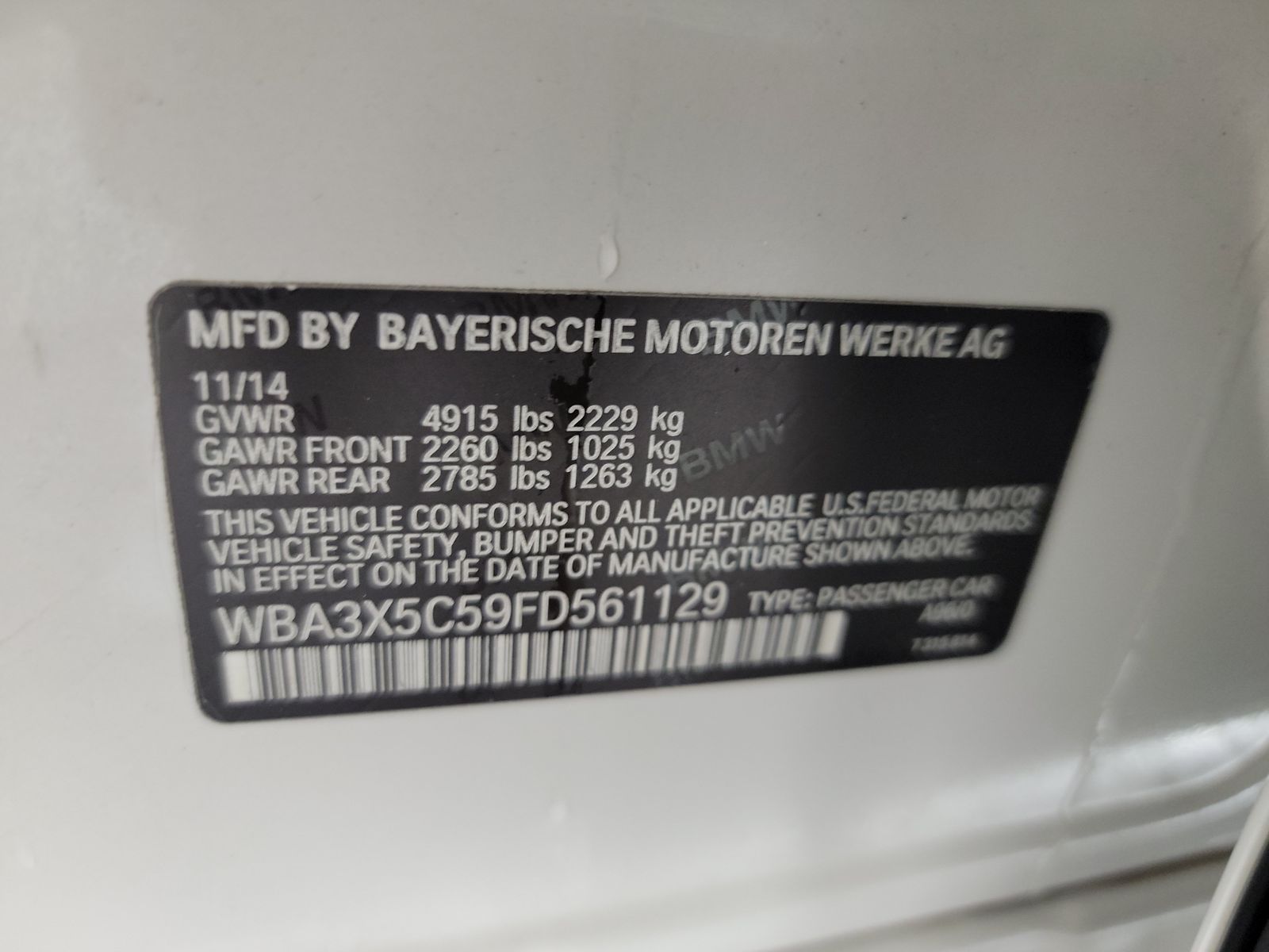 2015 BMW 3 Series 328IX GT AWD