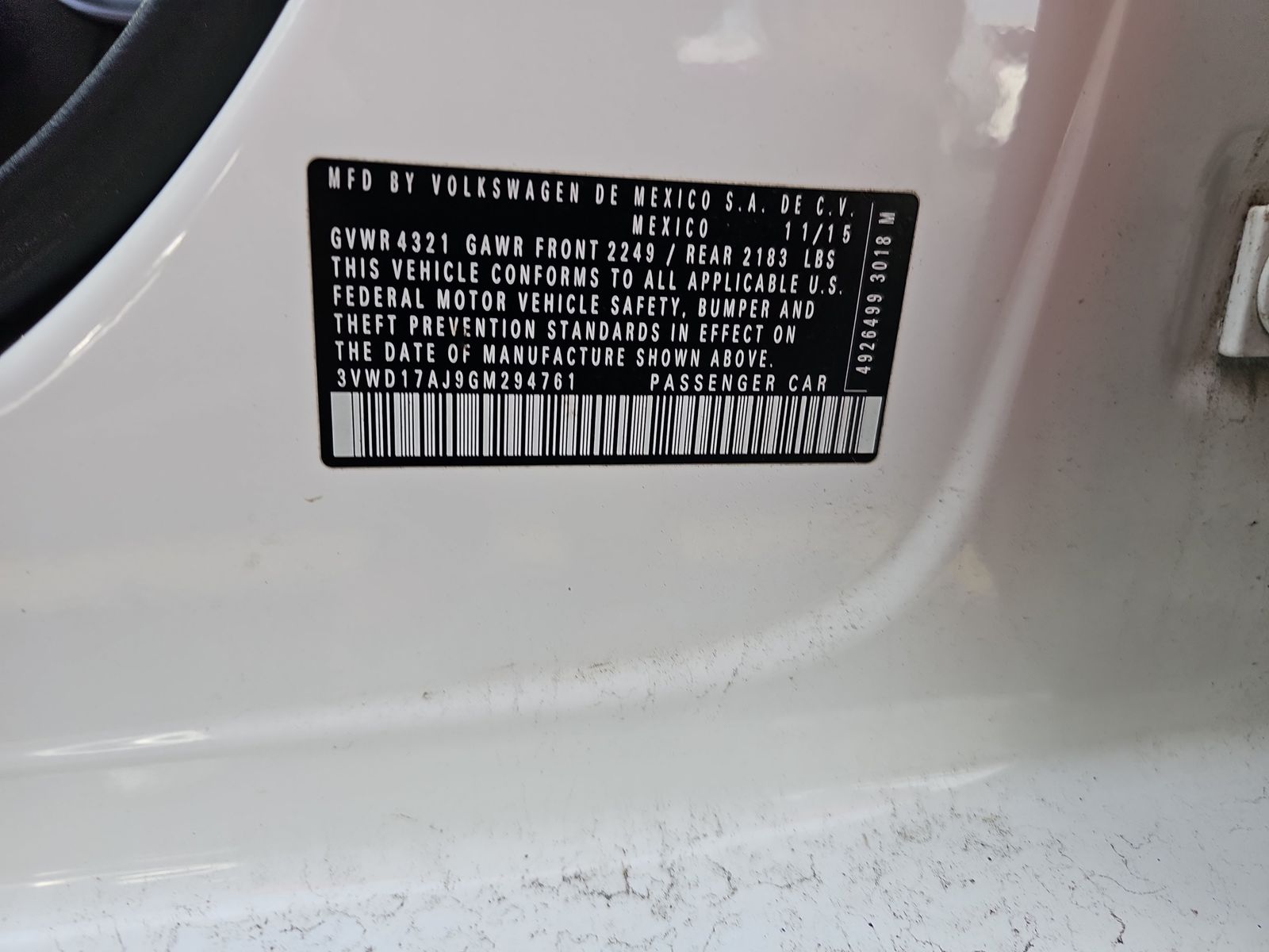 2016 Volkswagen Jetta 1.8T SPORT FWD