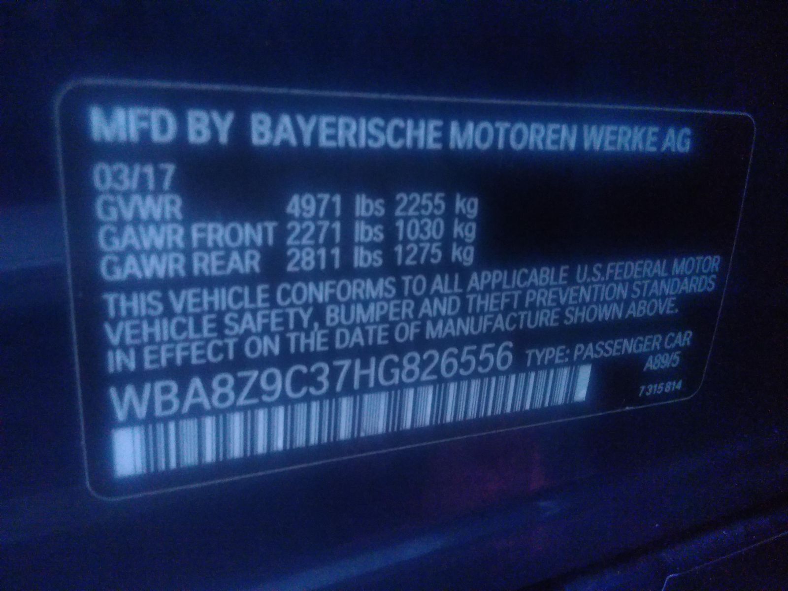 2017 BMW 3 Series 330IX SPT AWD