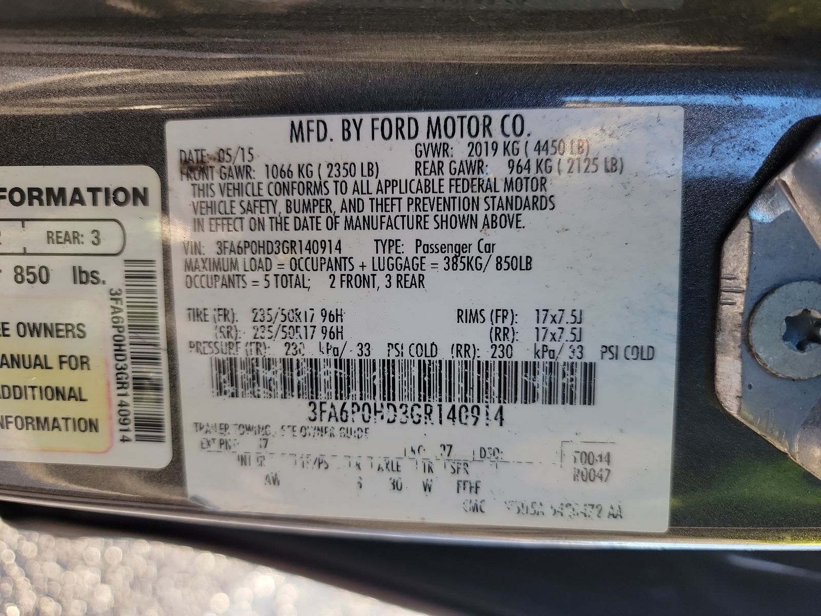 2016 Ford Fusion SE FWD