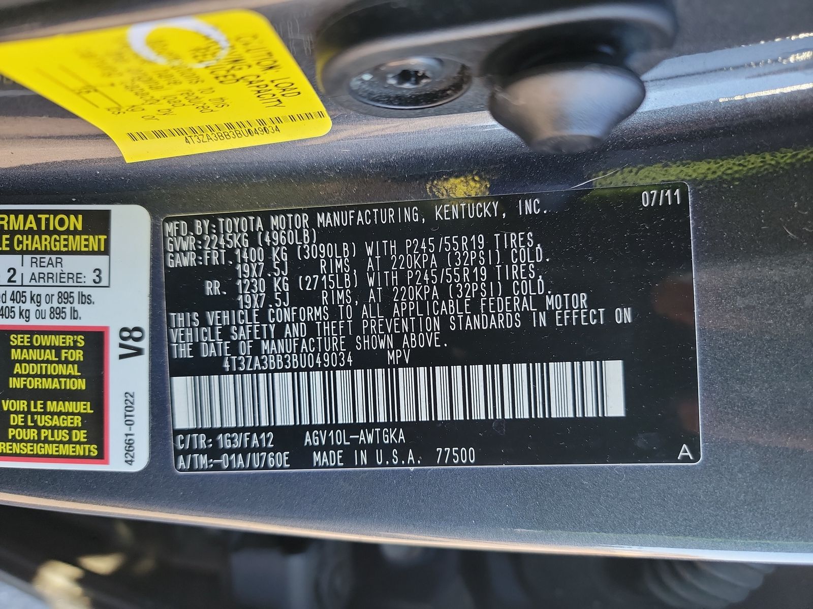 2011 Toyota Venza Base FWD