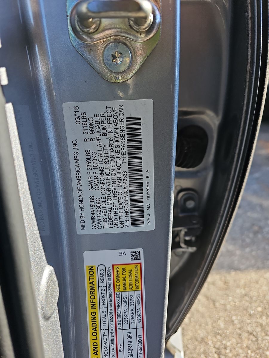 2018 Honda Accord TOURING FWD