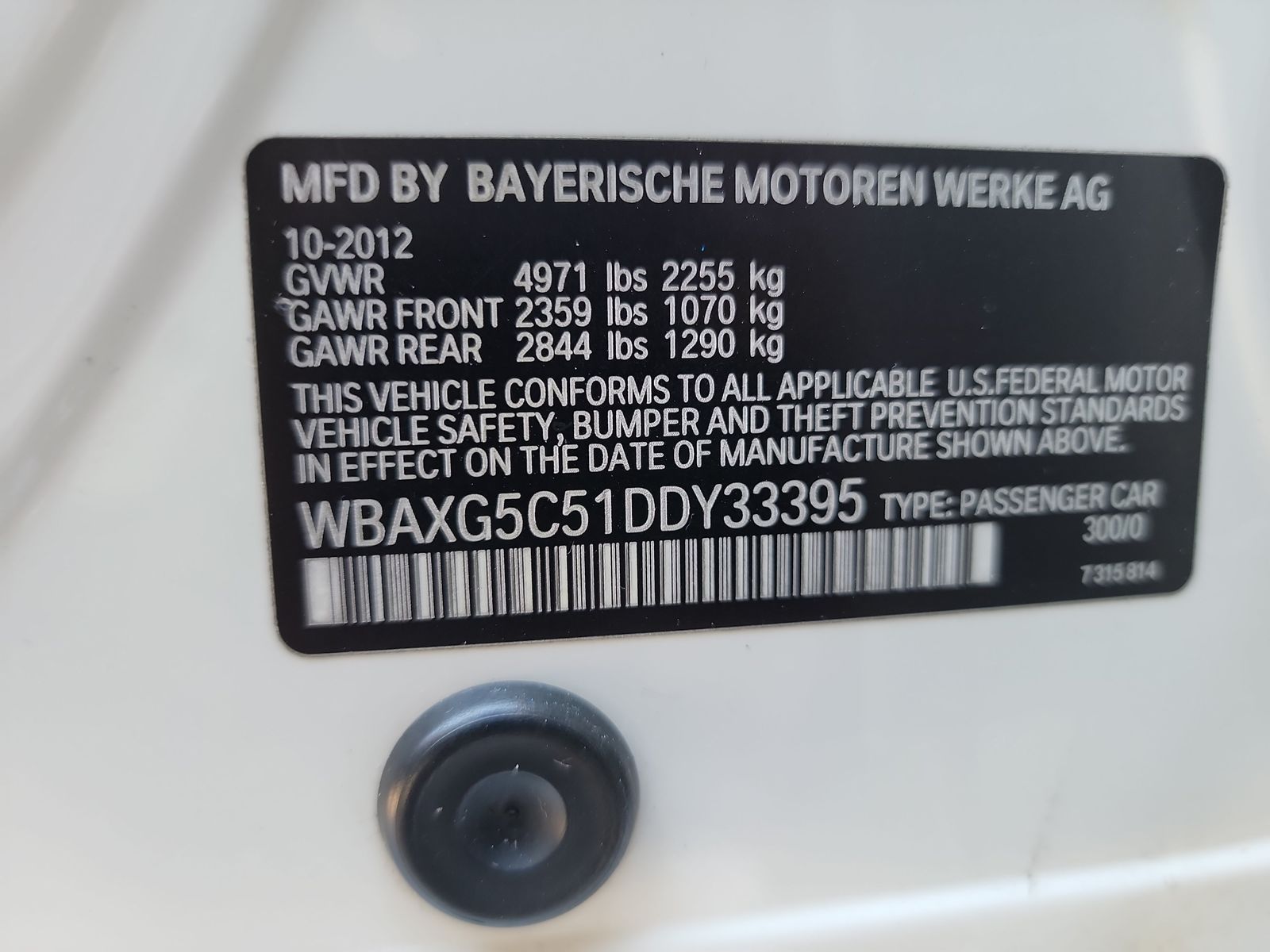2013 BMW 5 Series 528I AUTO RWD