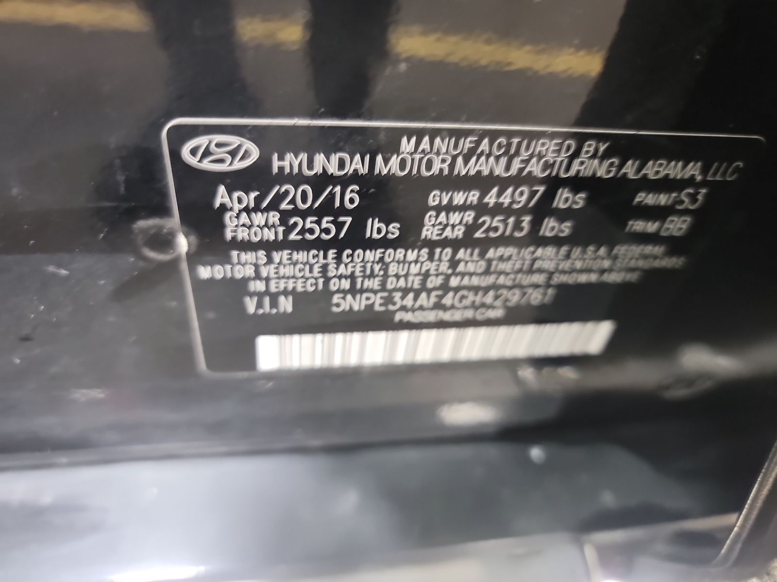 2016 Hyundai Sonata 2.4L SPORT FWD