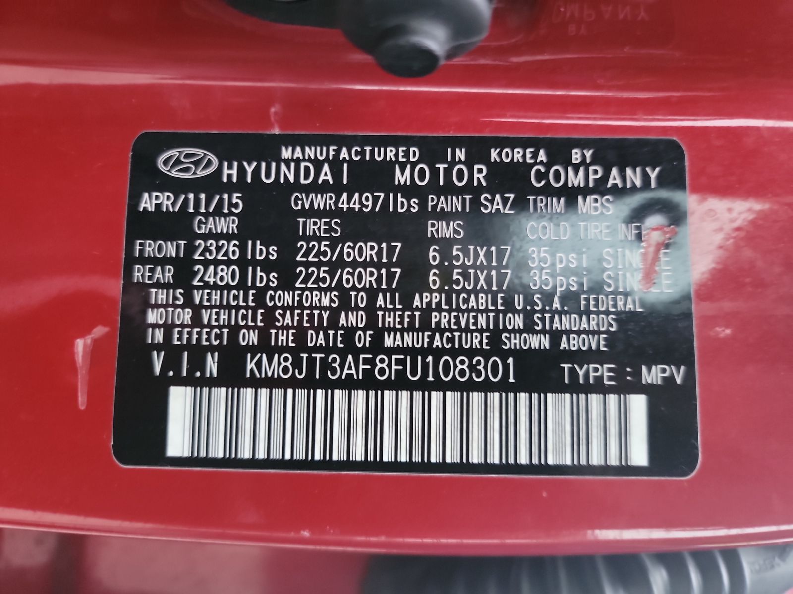 2015 Hyundai Tucson GLS FWD