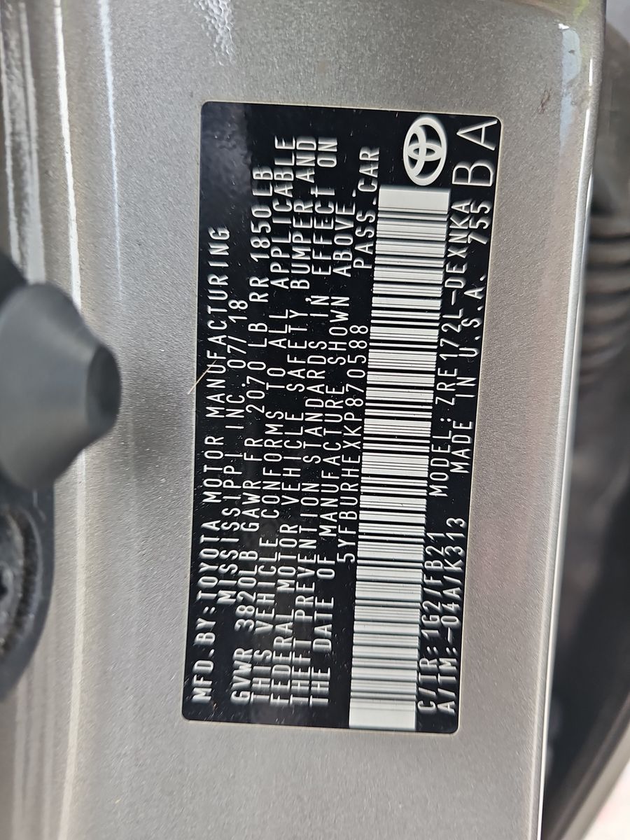 2019 Toyota Corolla LE FWD