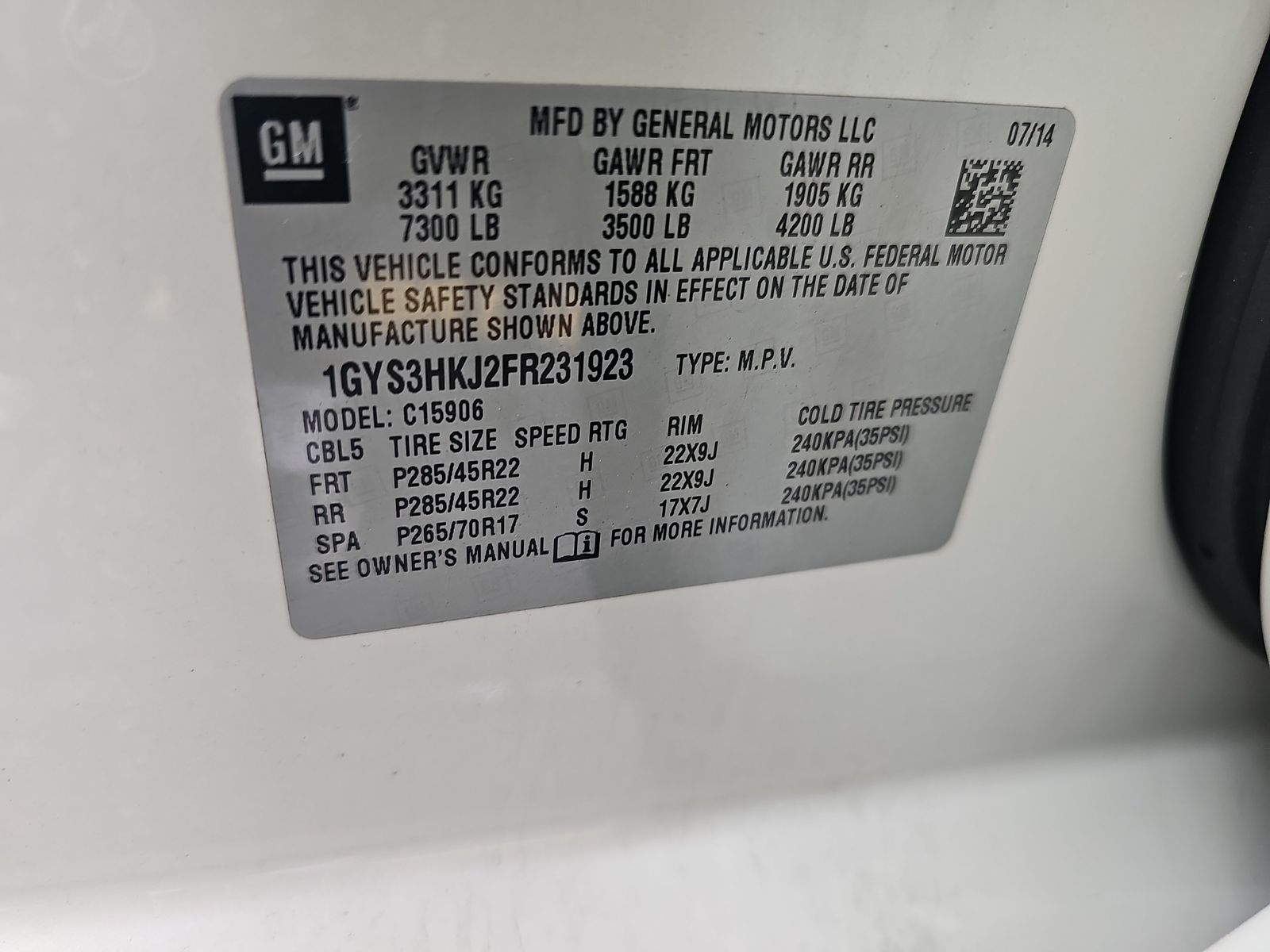 2015 Cadillac Escalade ESV LUXURY RWD