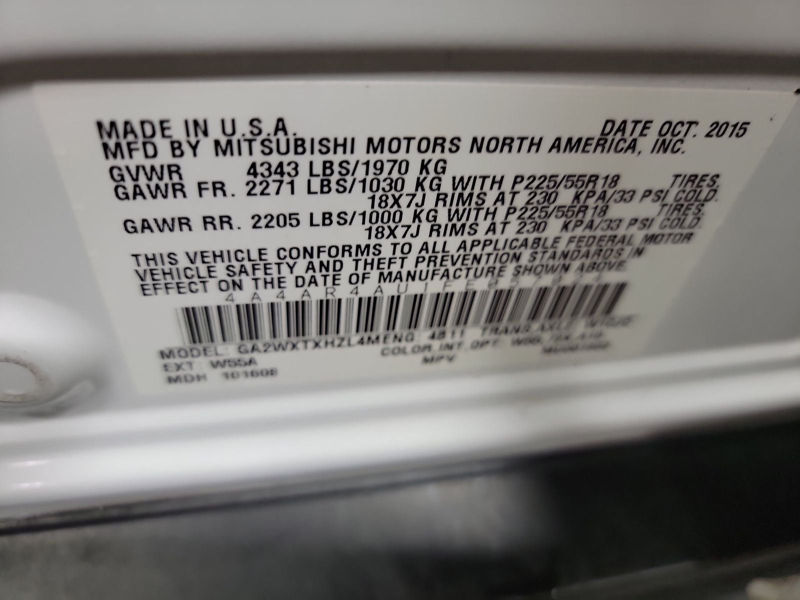 2015 Mitsubishi Outlander Sport SE AWD