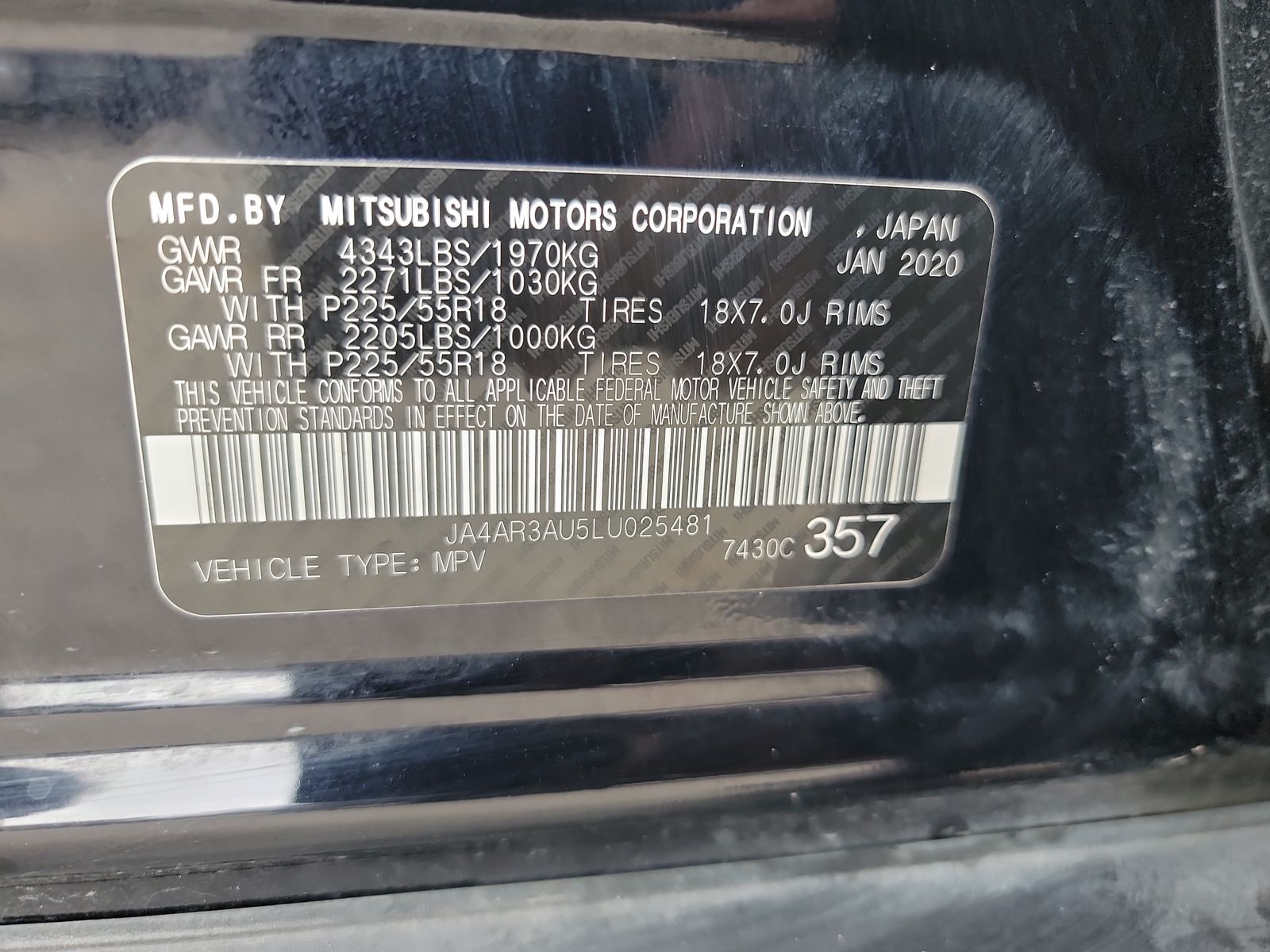 2020 Mitsubishi Outlander Sport ES 2.0 AWD