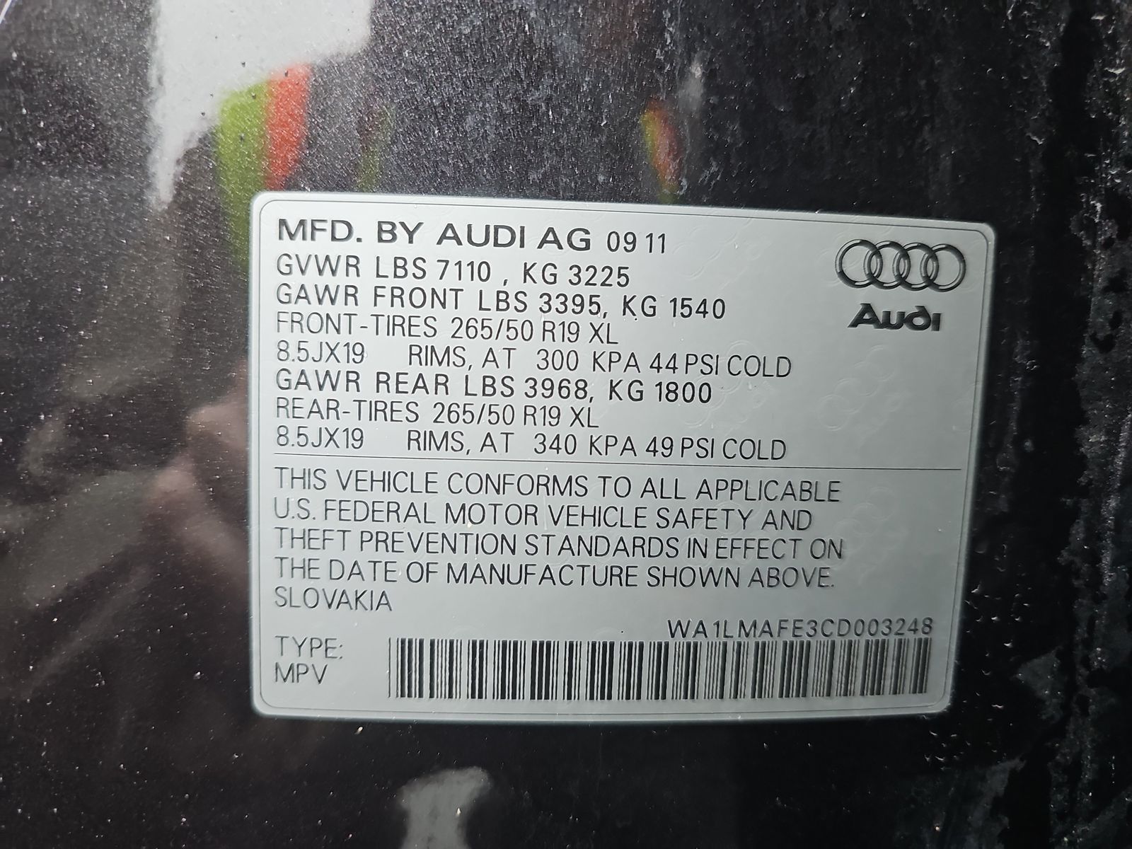 2012 Audi Q7 PREMIUM  AWD