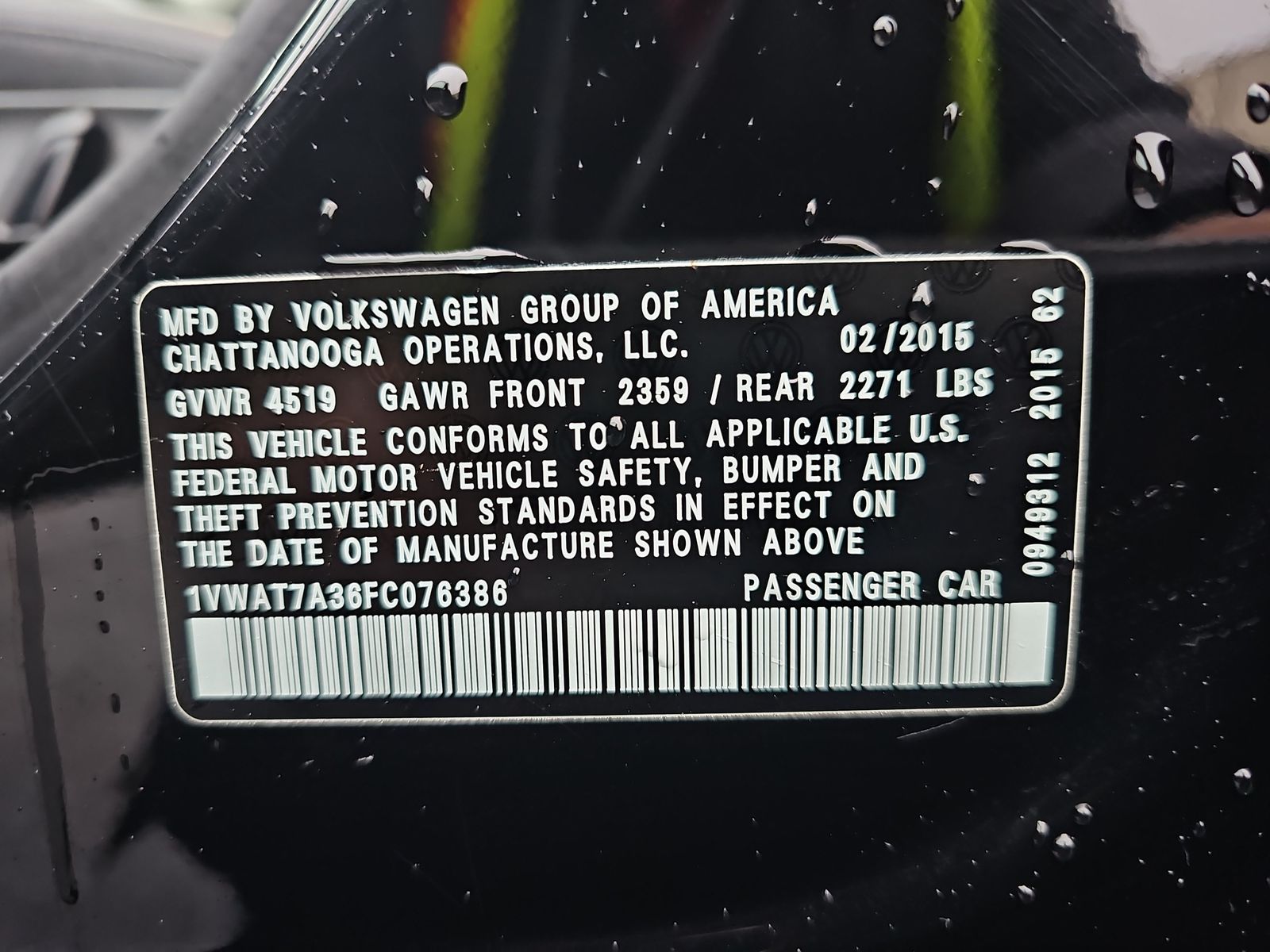 2015 Volkswagen Passat 1.8T LTD FWD