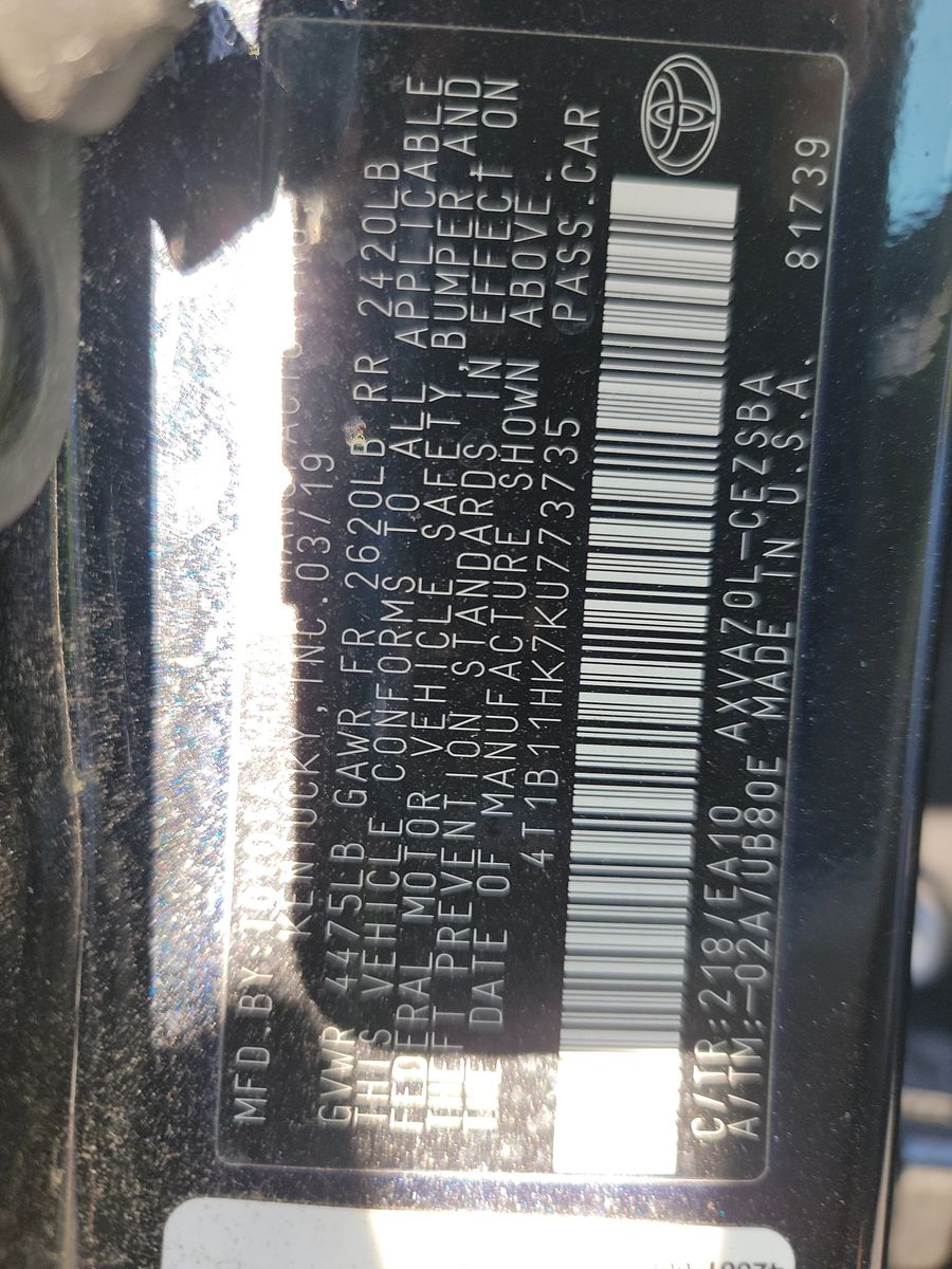 2019 Toyota Camry SE FWD