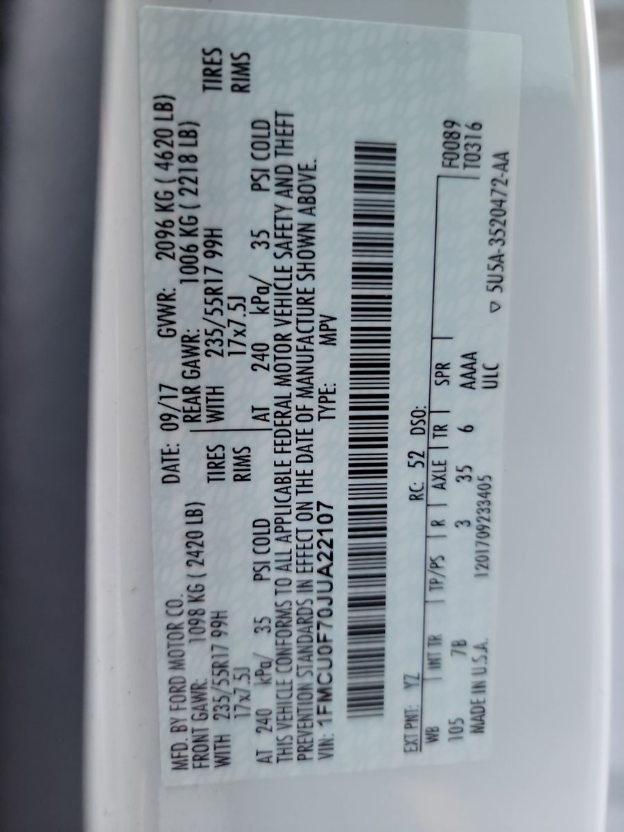2018 Ford Escape S FWD