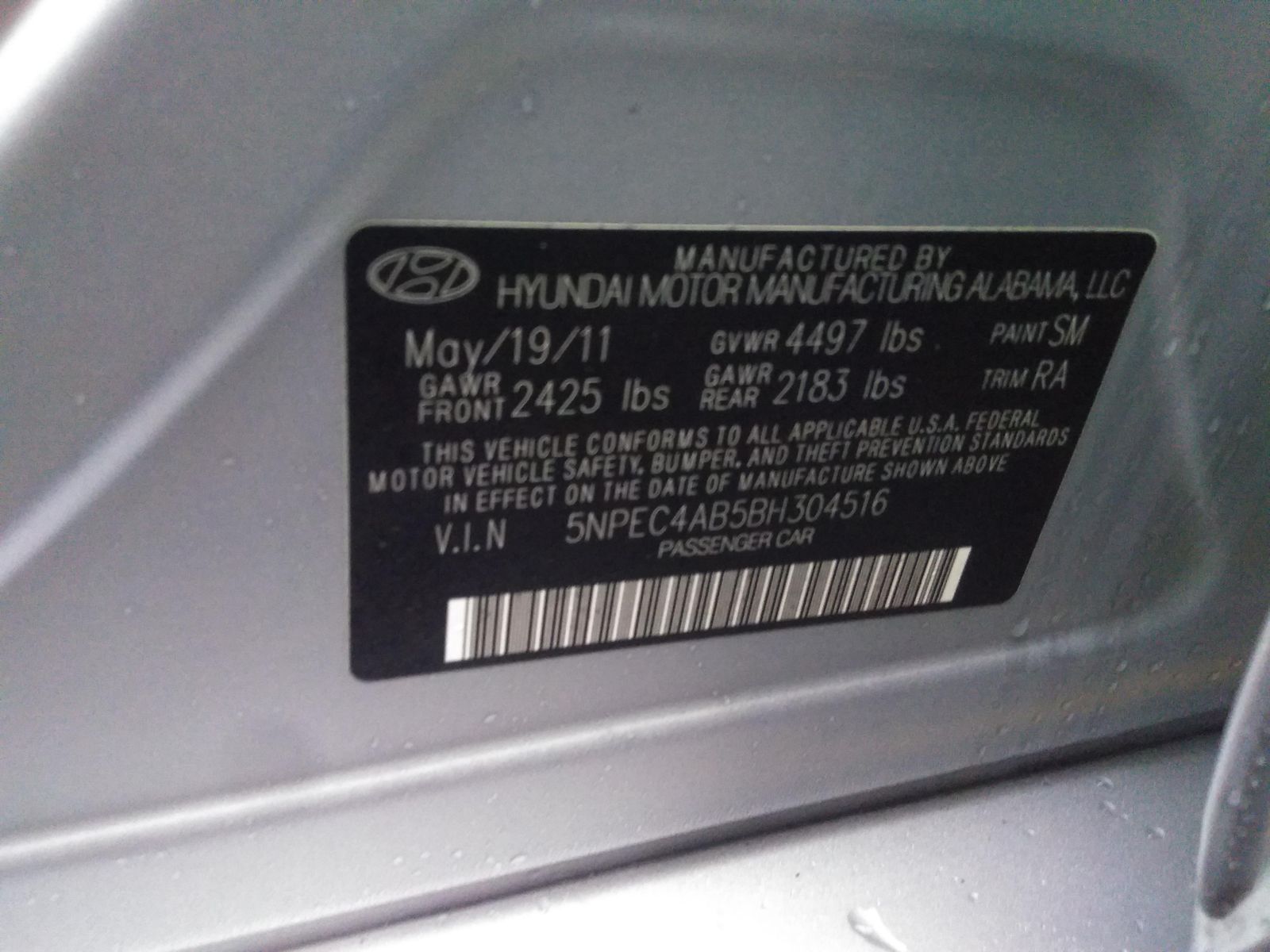 2011 Hyundai Sonata SE FWD