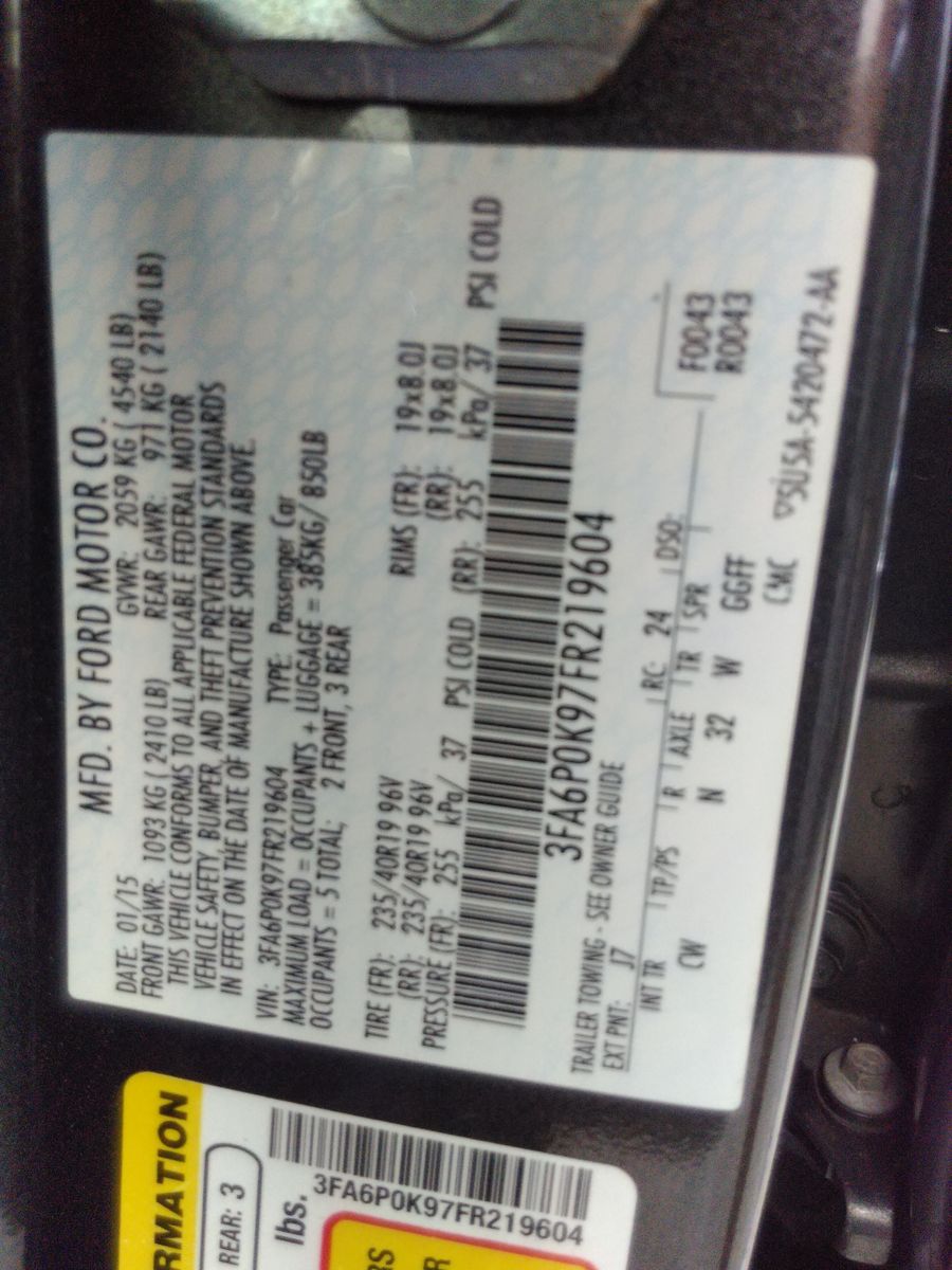 2015 Ford Fusion TITANIUM FWD