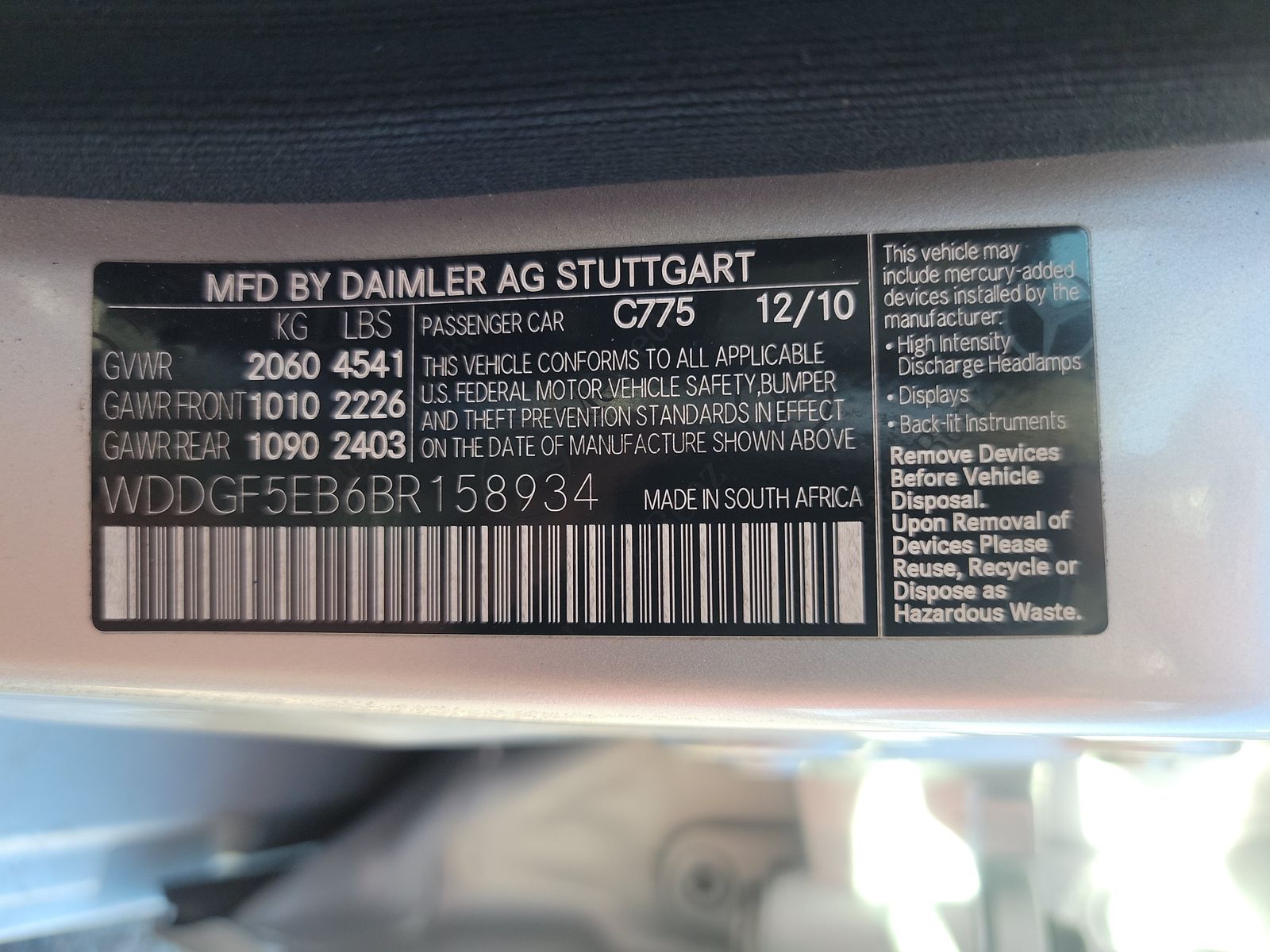 2011 Mercedes-Benz C-Class C300 RWD