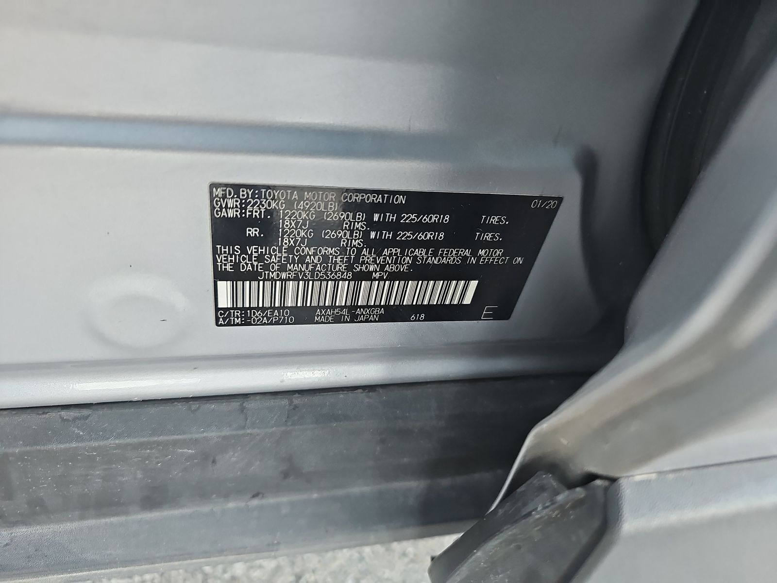 2020 Toyota RAV4 HYBRID LTD AWD