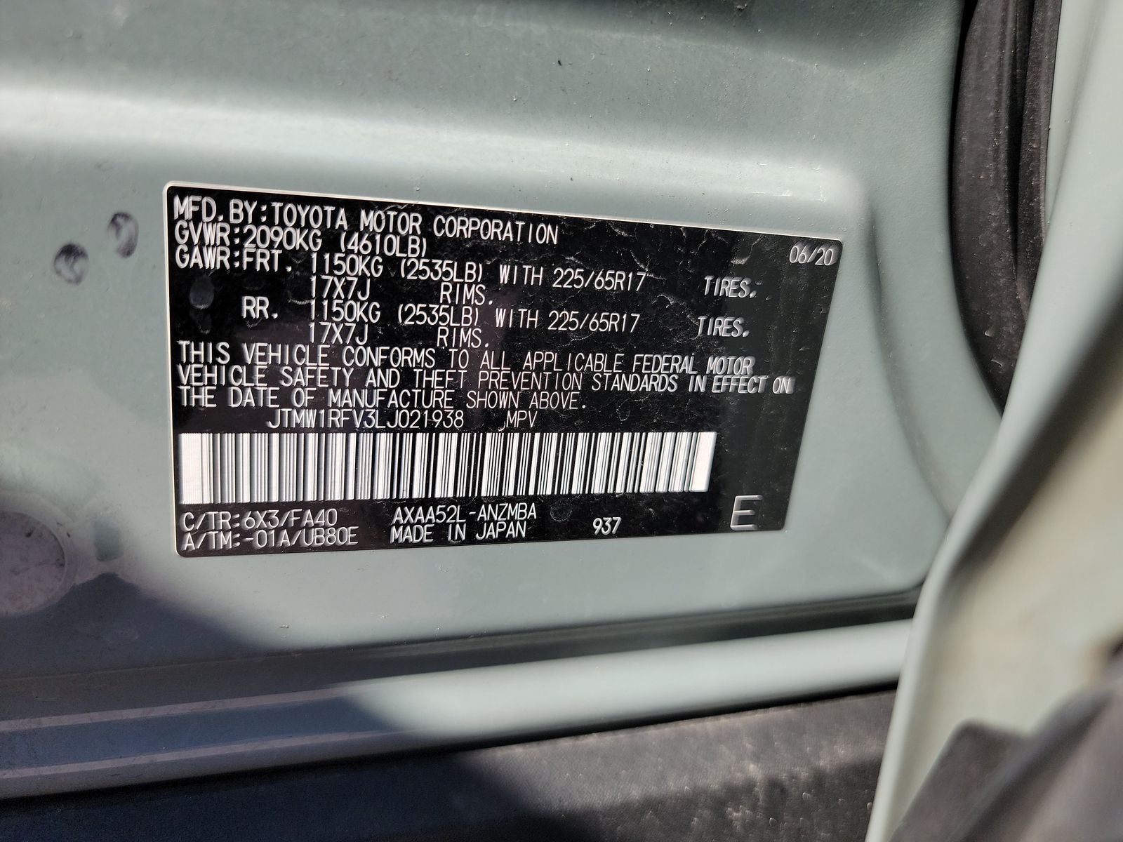2020 Toyota RAV4 XLE FWD